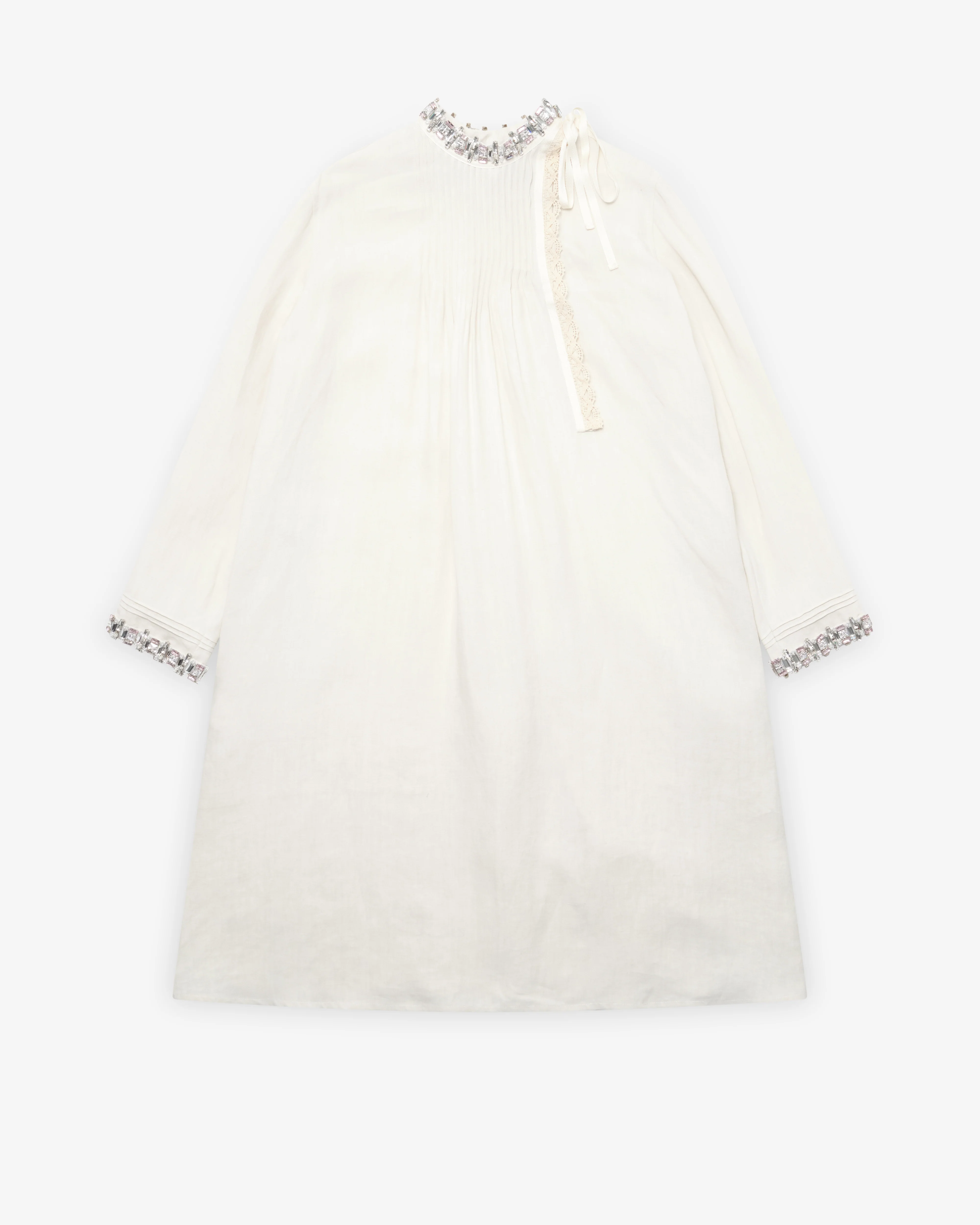 Prada - Women's Embellished Dress - (Talc)