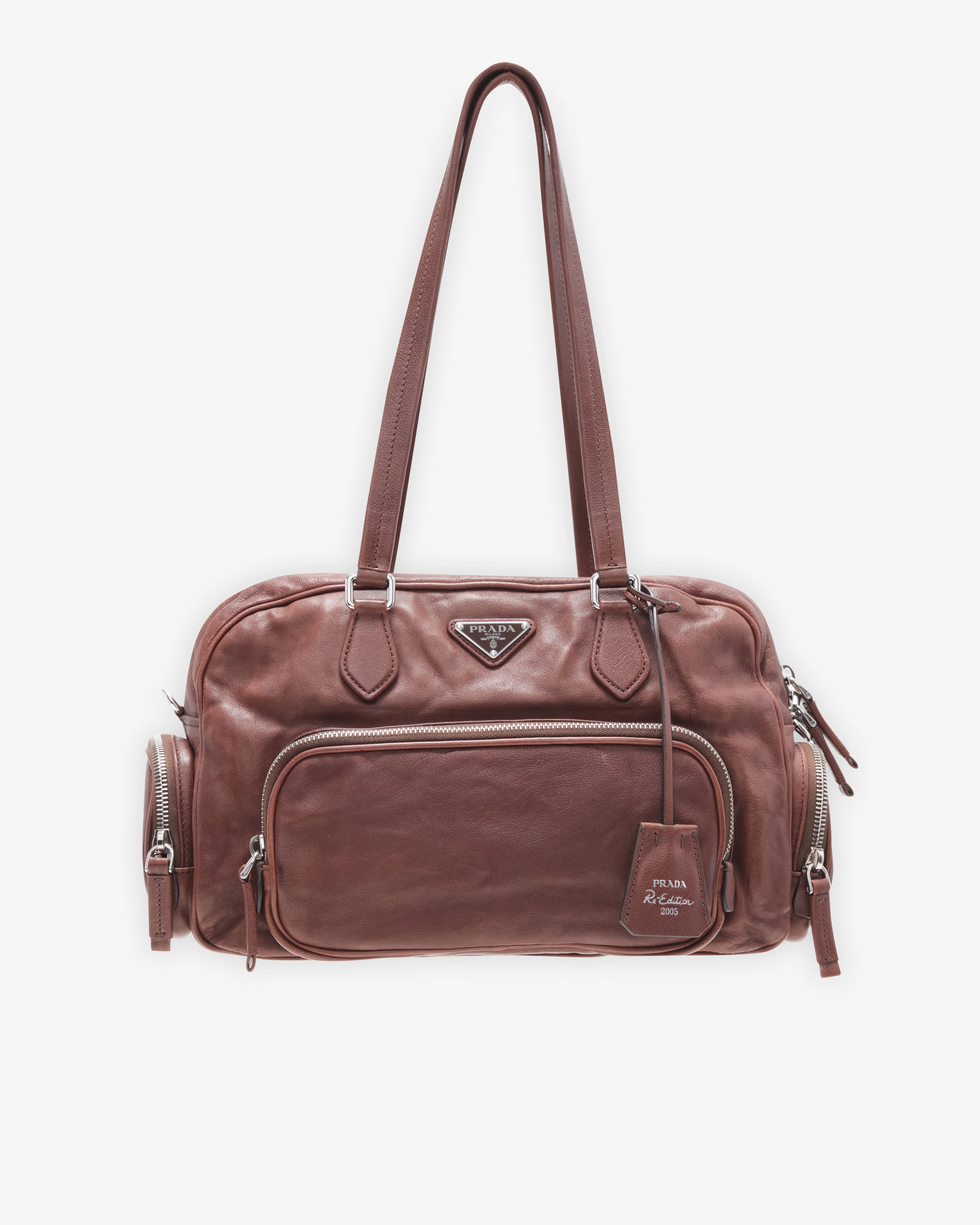 Prada - Women's Leather Handbag - (Cocoa Brown) - Image 2