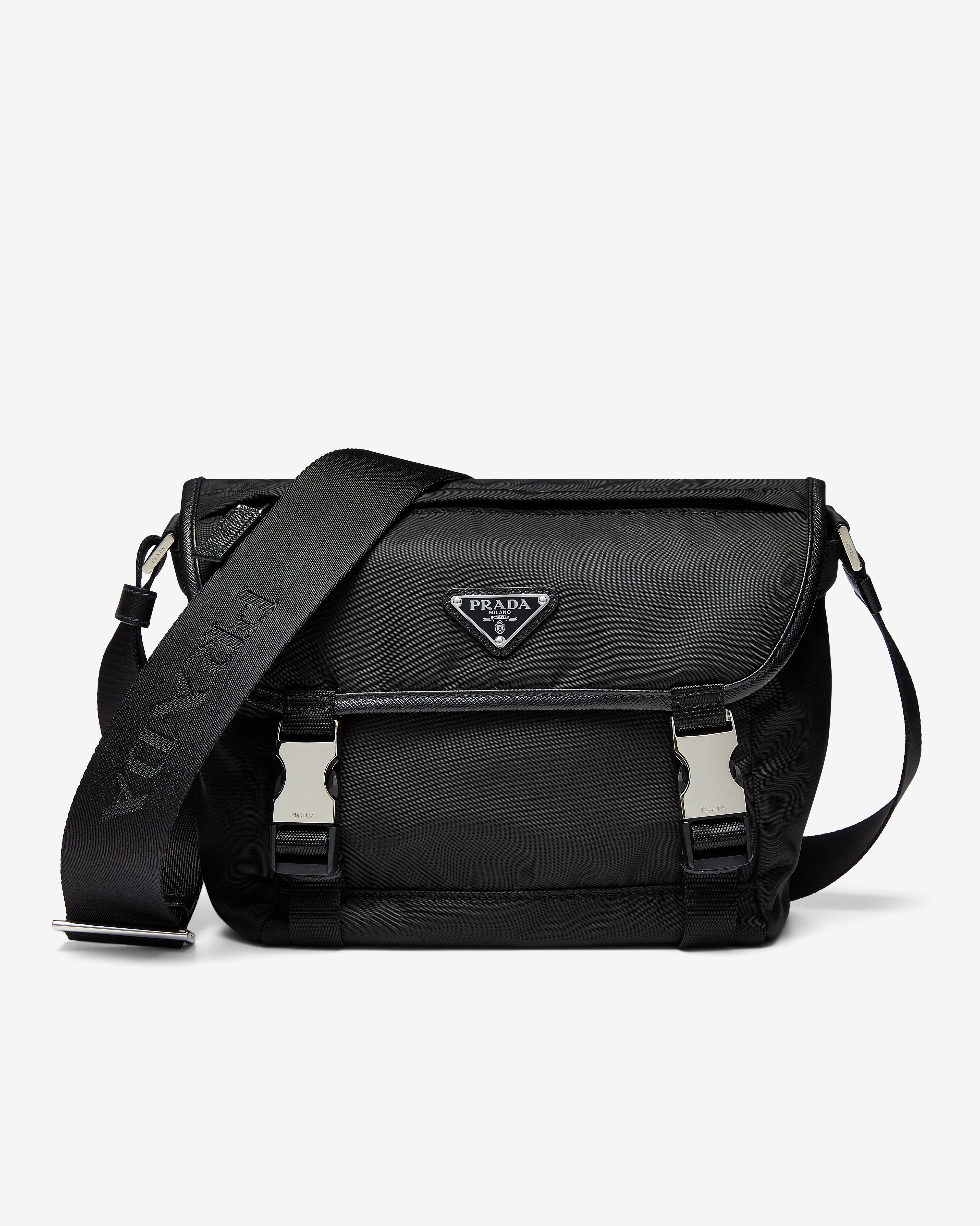 Prada - Men's Re-Nylon and Saffiano Leather Shoulder Bag - (Black)