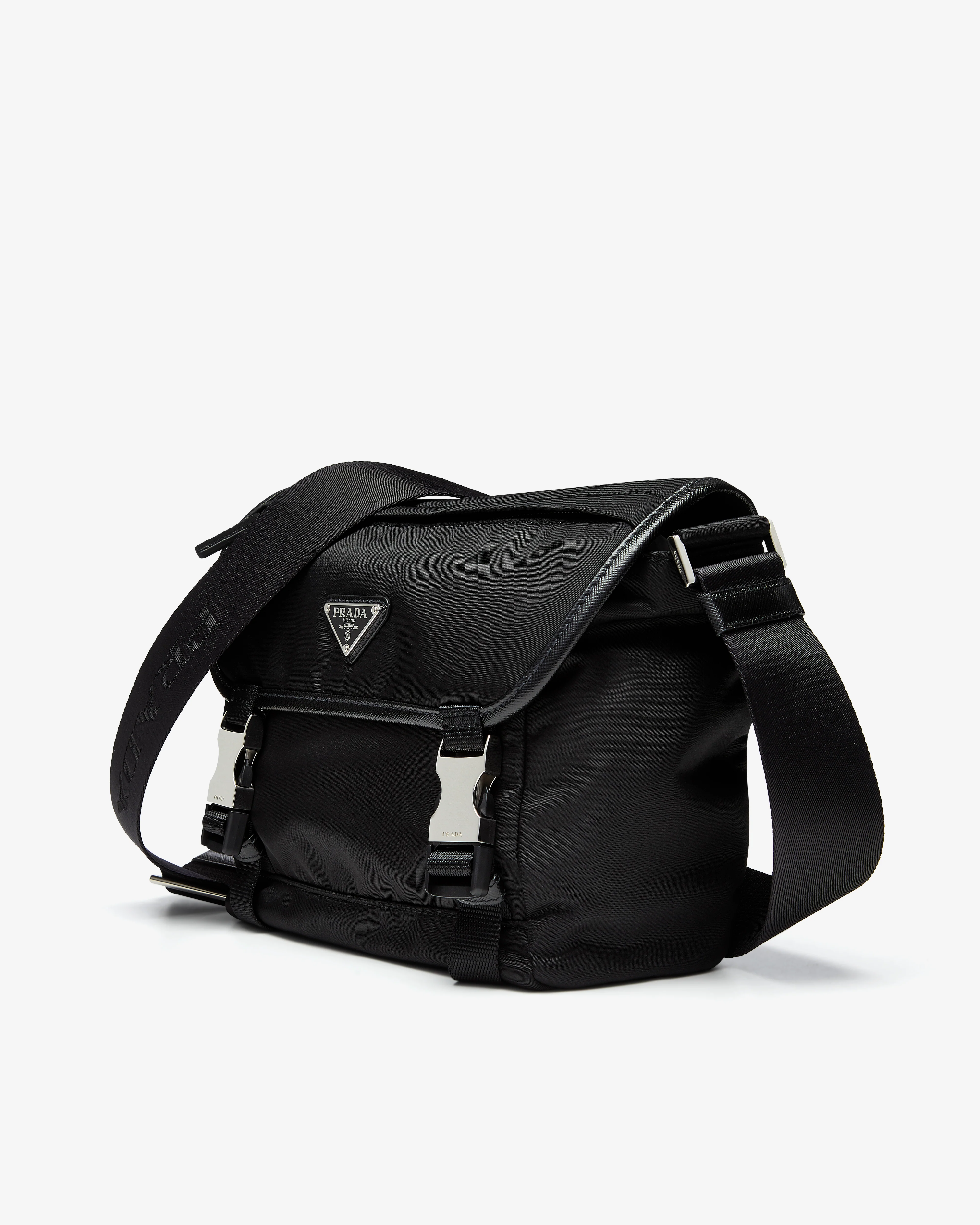 Prada - Men's Re-Nylon and Saffiano Leather Shoulder Bag - (Black) - Image 2