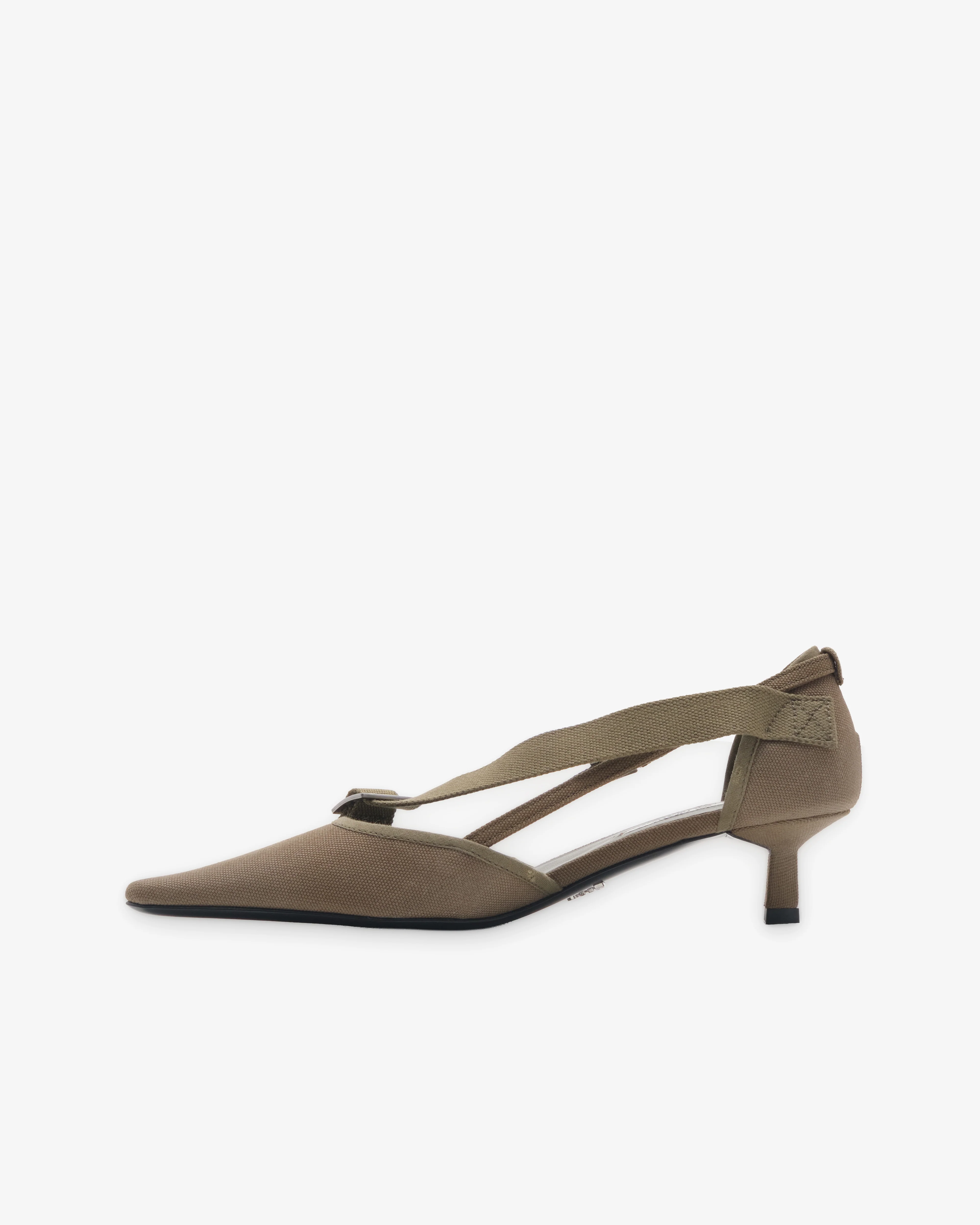 Prada - Women's Canvas Pumps - (Military Green) - Image 2