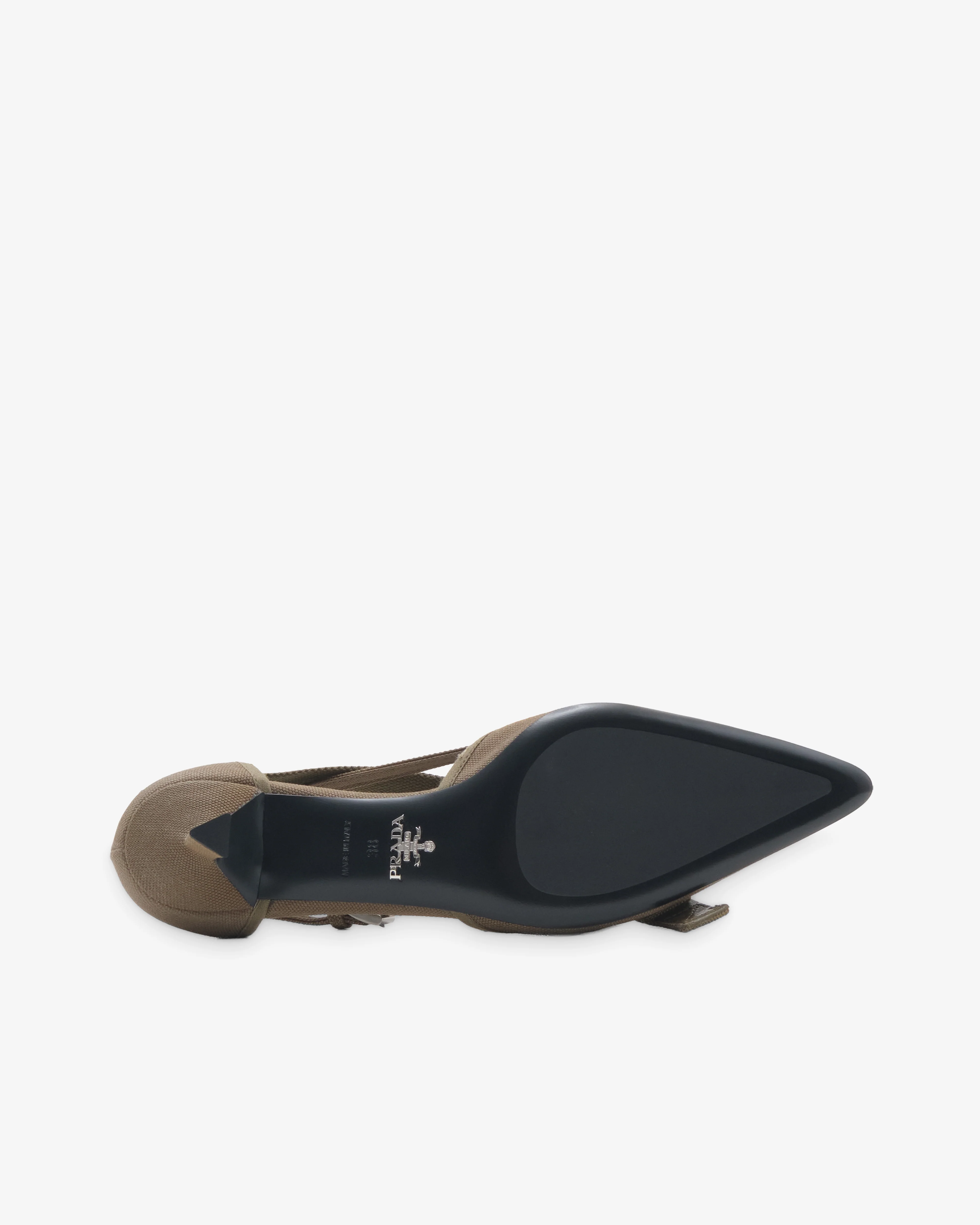 Prada - Women's Canvas Pumps - (Military Green) - Image 5