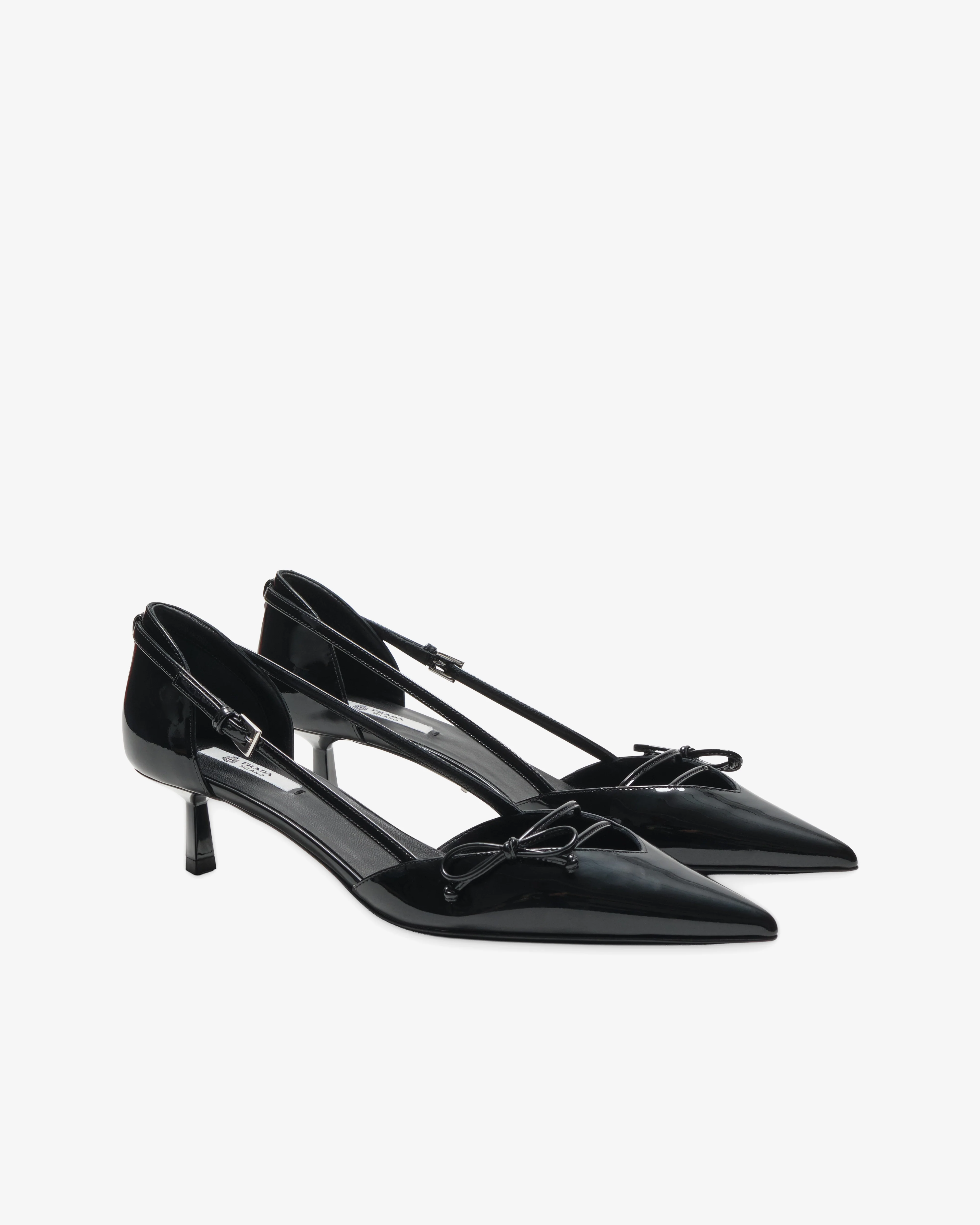 Prada - Women's Open Side Patent Leather Pumps - (Black) - Image 5