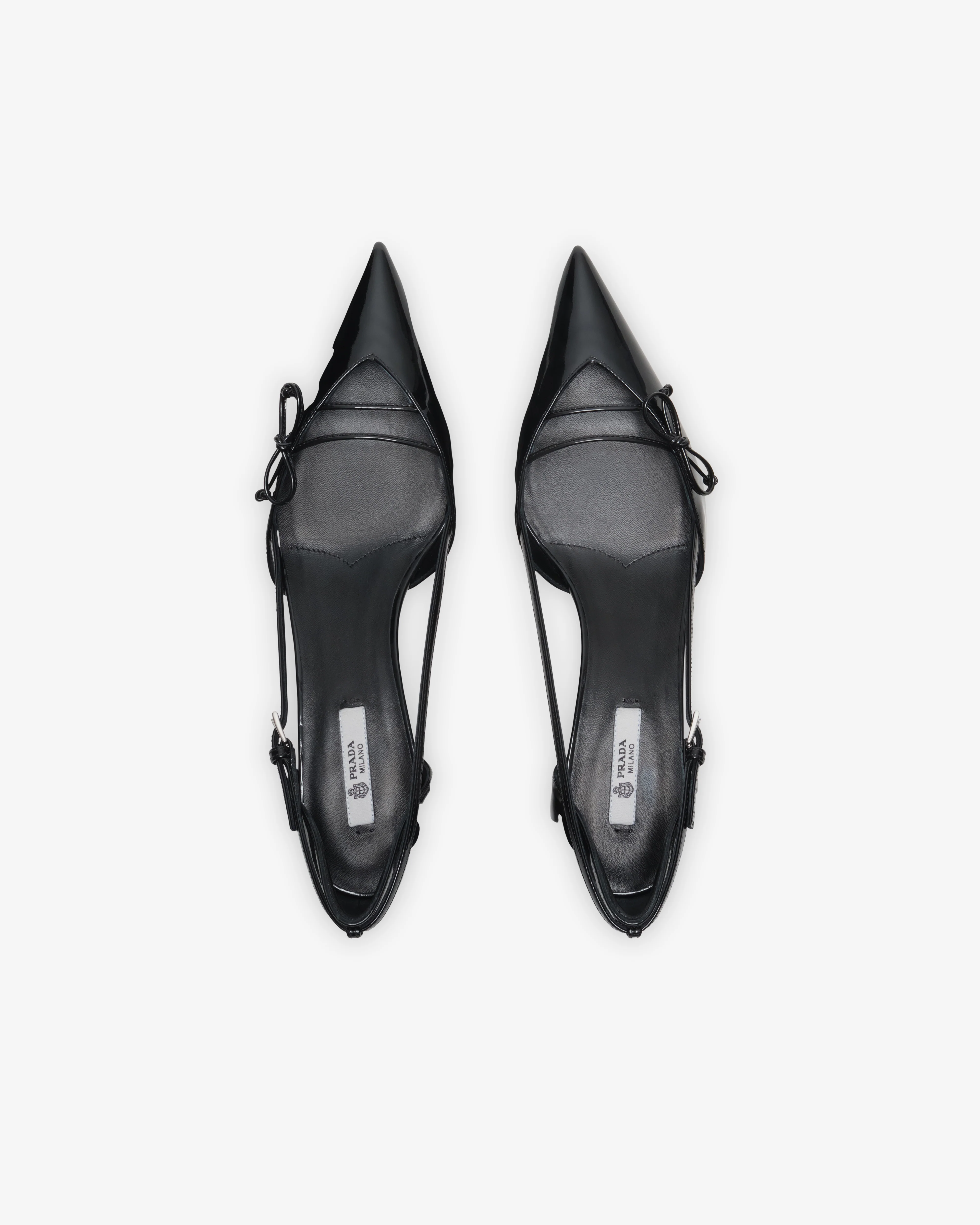 Prada - Women's Open Side Patent Leather Pumps - (Black) - Image 6