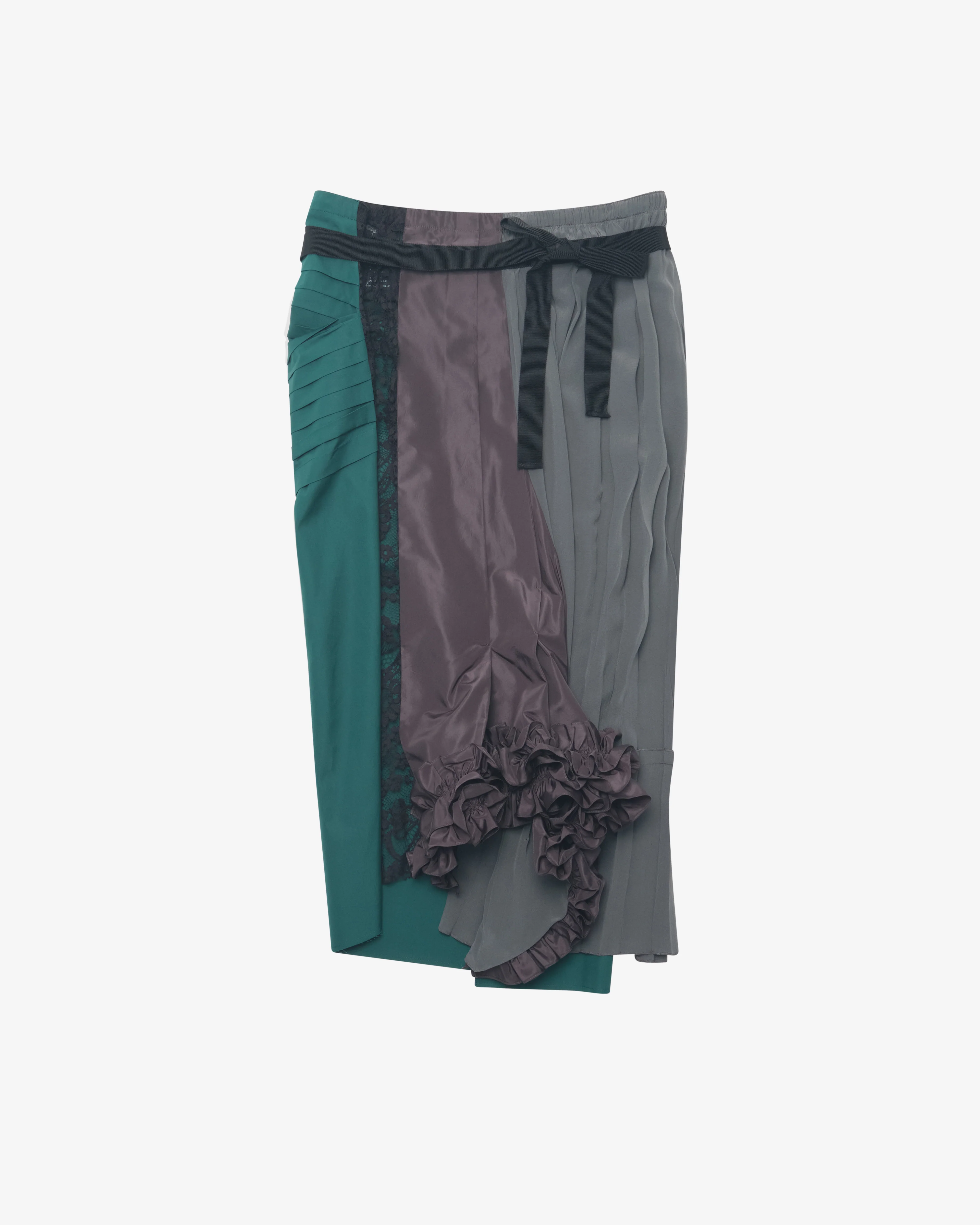 Prada - Women's Technical Taffeta Patchwork Skirt - (Hematite)