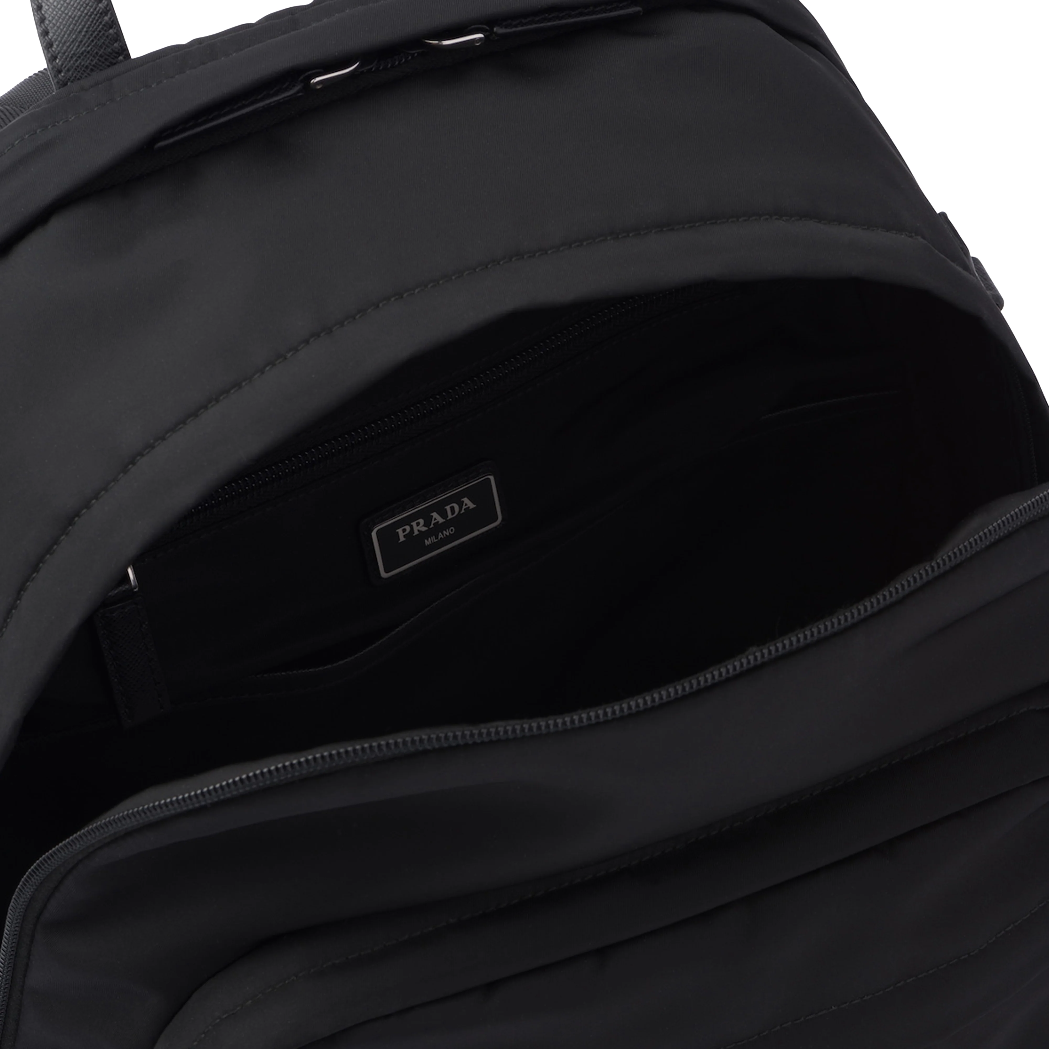 Prada - Men's Re-Nylon and Saffiano Leather Backpack - (Black) - Image 5