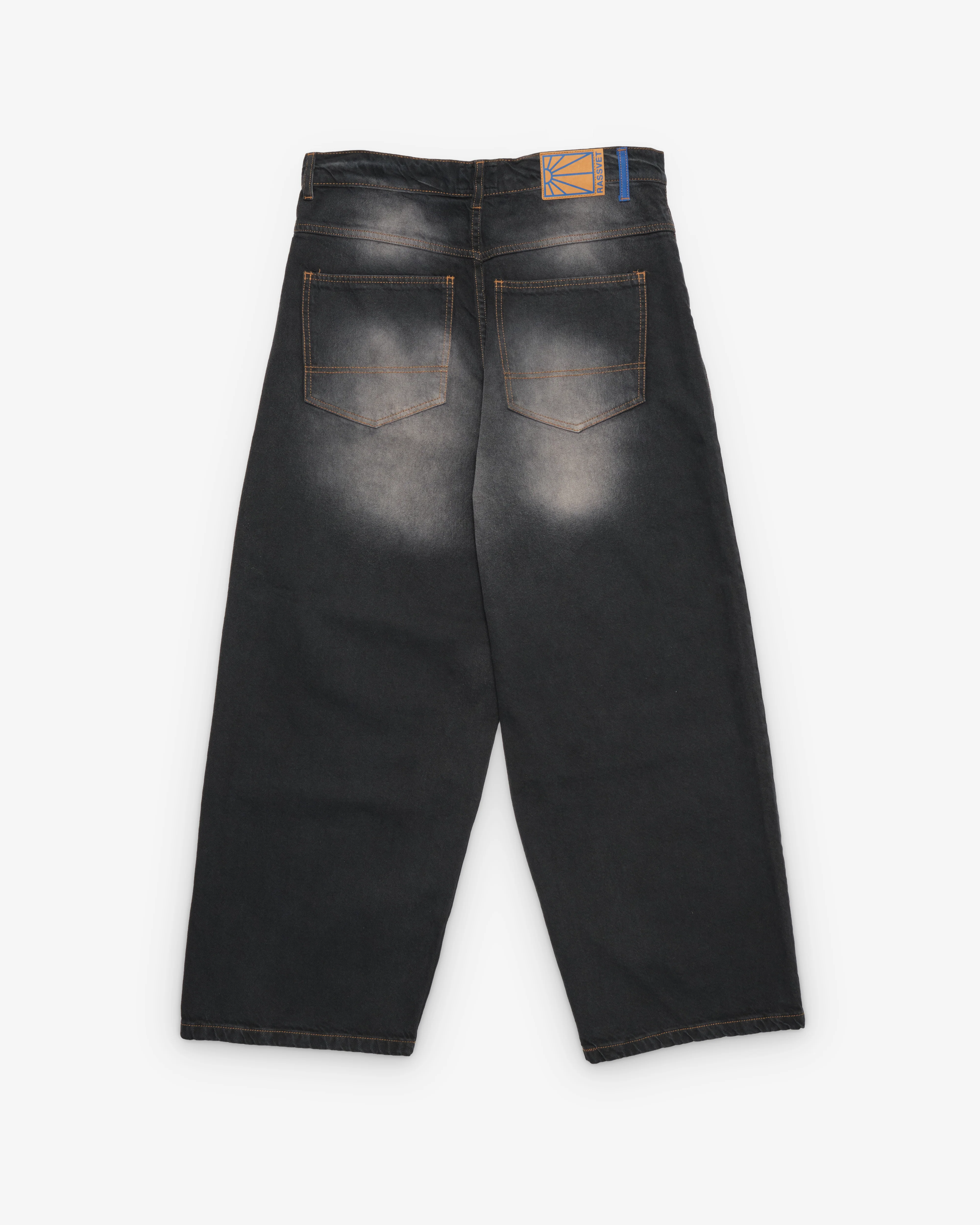 Rassvet - Men's Sun Dyed Baggy Denim Pants - (Black) - Image 2