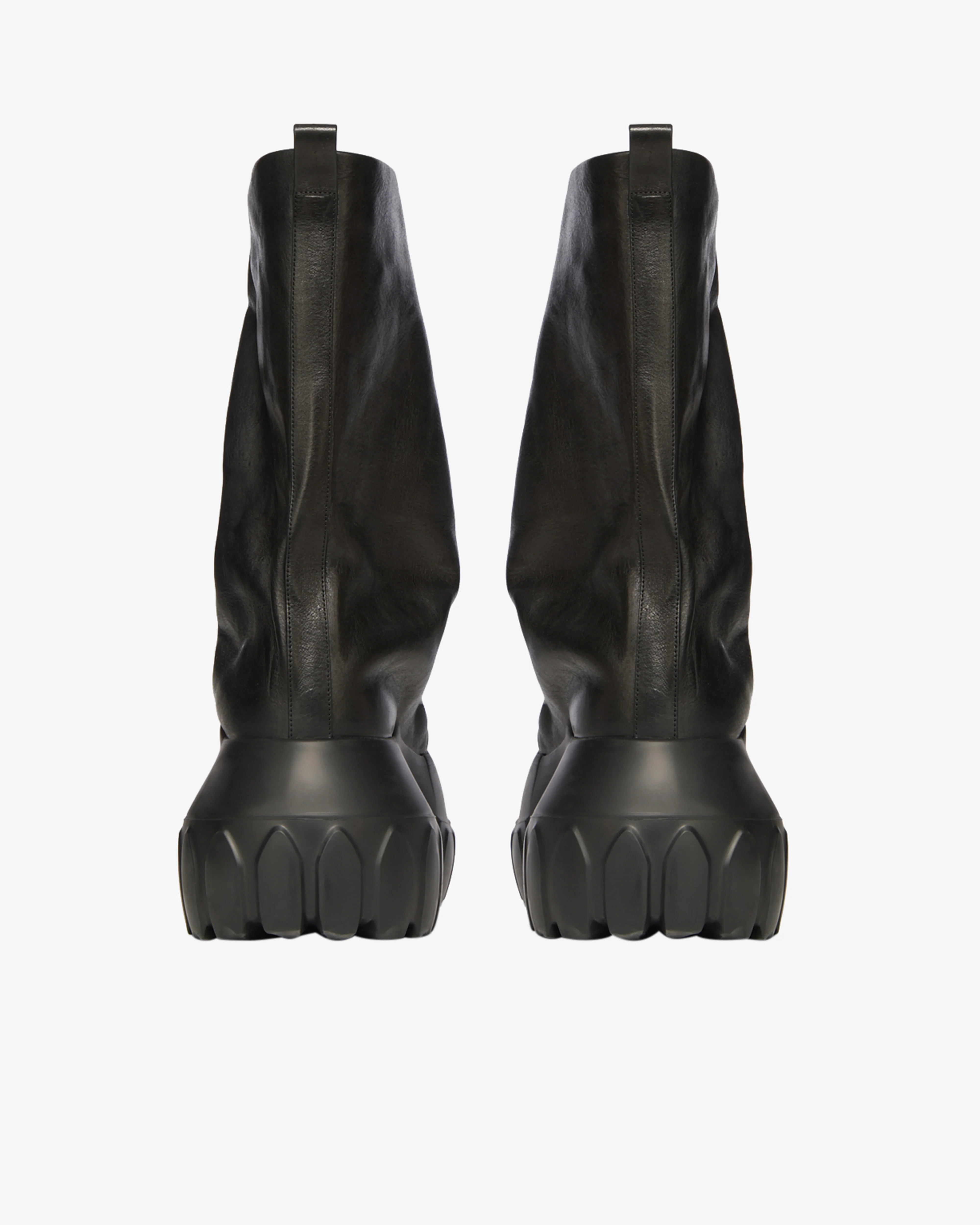 Rick Owens - Men's Flared Leather Tractor Boots - (Black) - Image 4