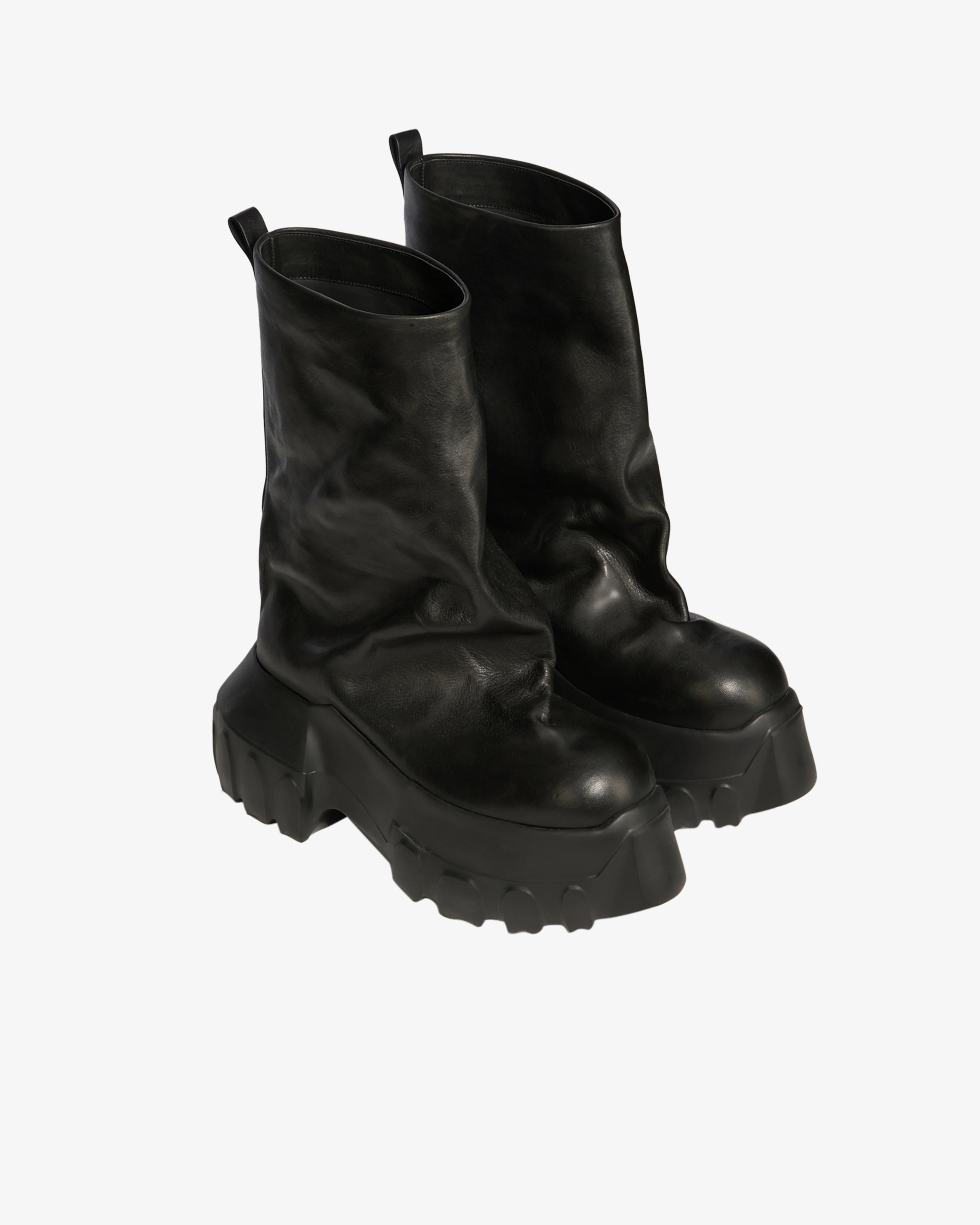 Rick Owens - Men's Flared Leather Tractor Boots - (Black) - Image 6