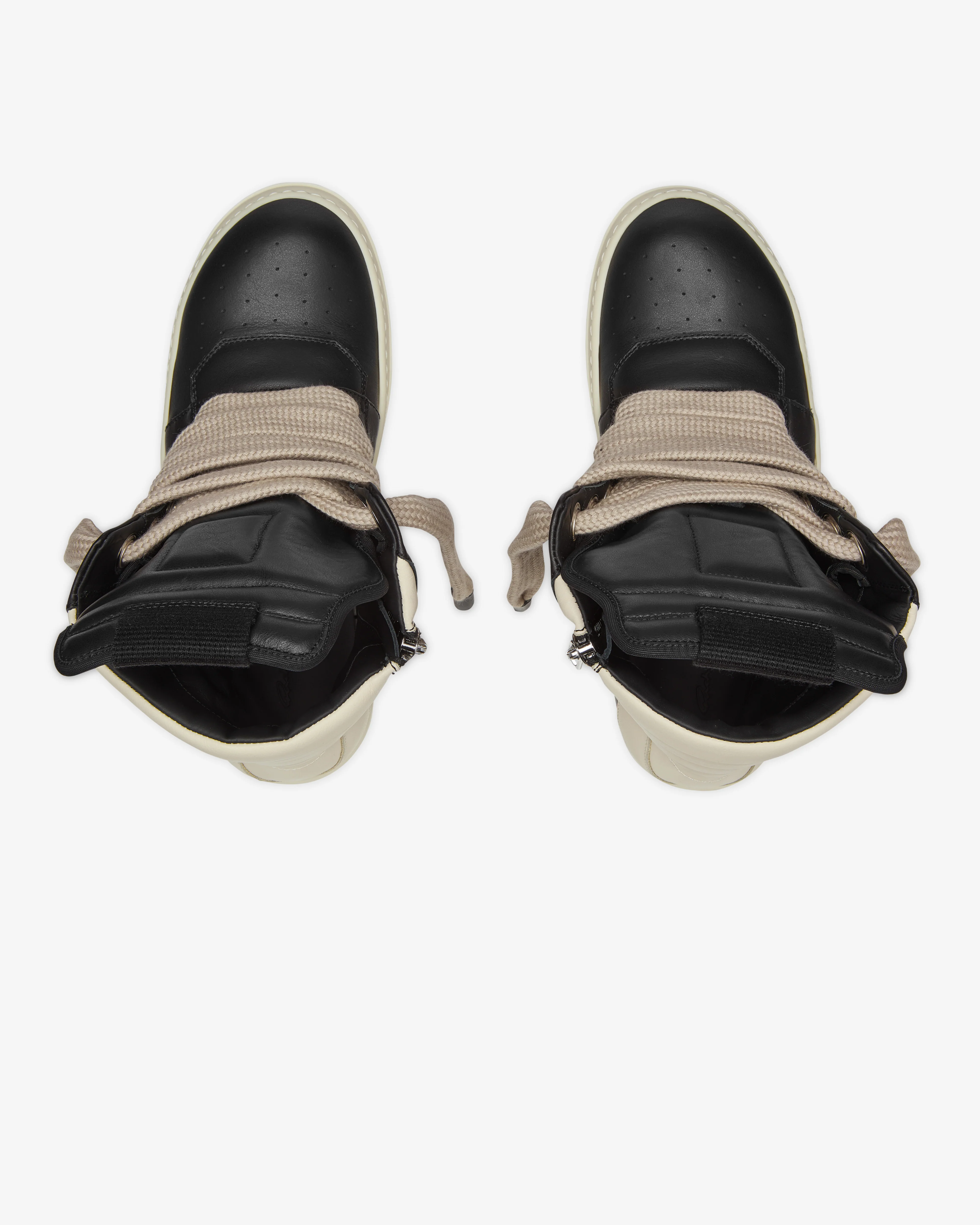 Rick Owens - Men's Jumbolace Geobasket - (Black/Milk) - Image 6