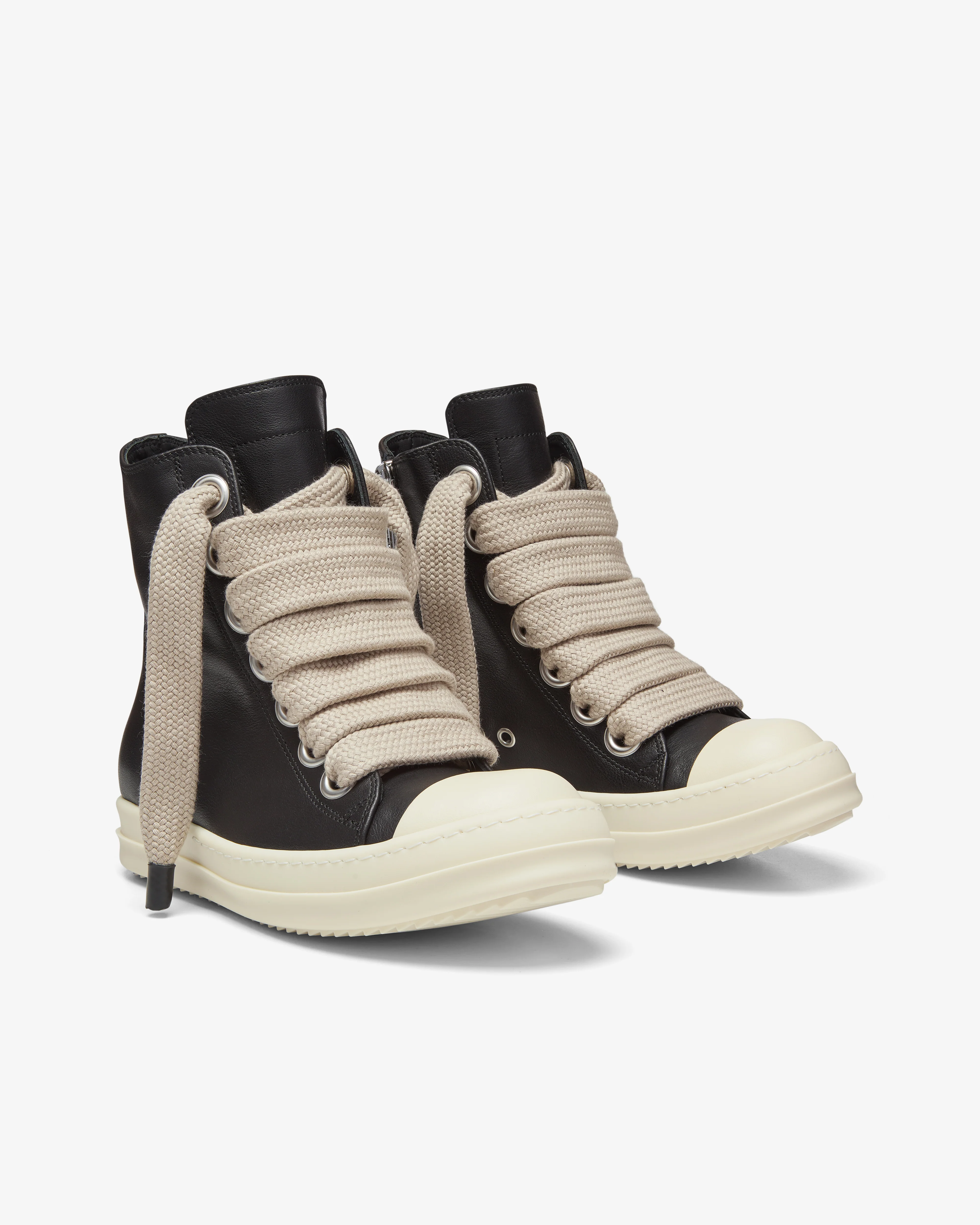 Rick Owens - Women's Jumbolace Sneakers - (Black/Milk) - Image 4