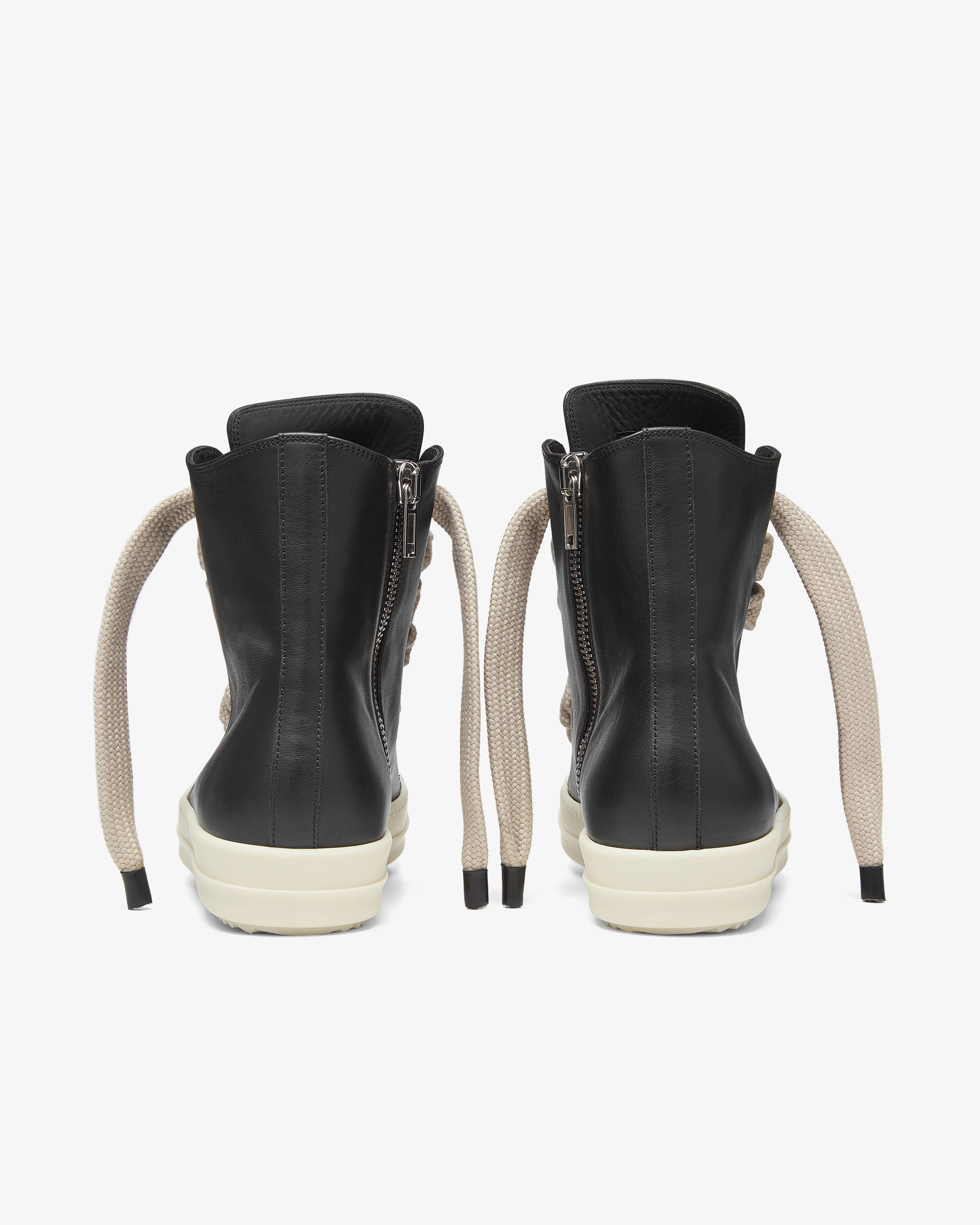 Rick Owens - Men's Jumbolace Sneakers - (Black/Milk) - Image 3