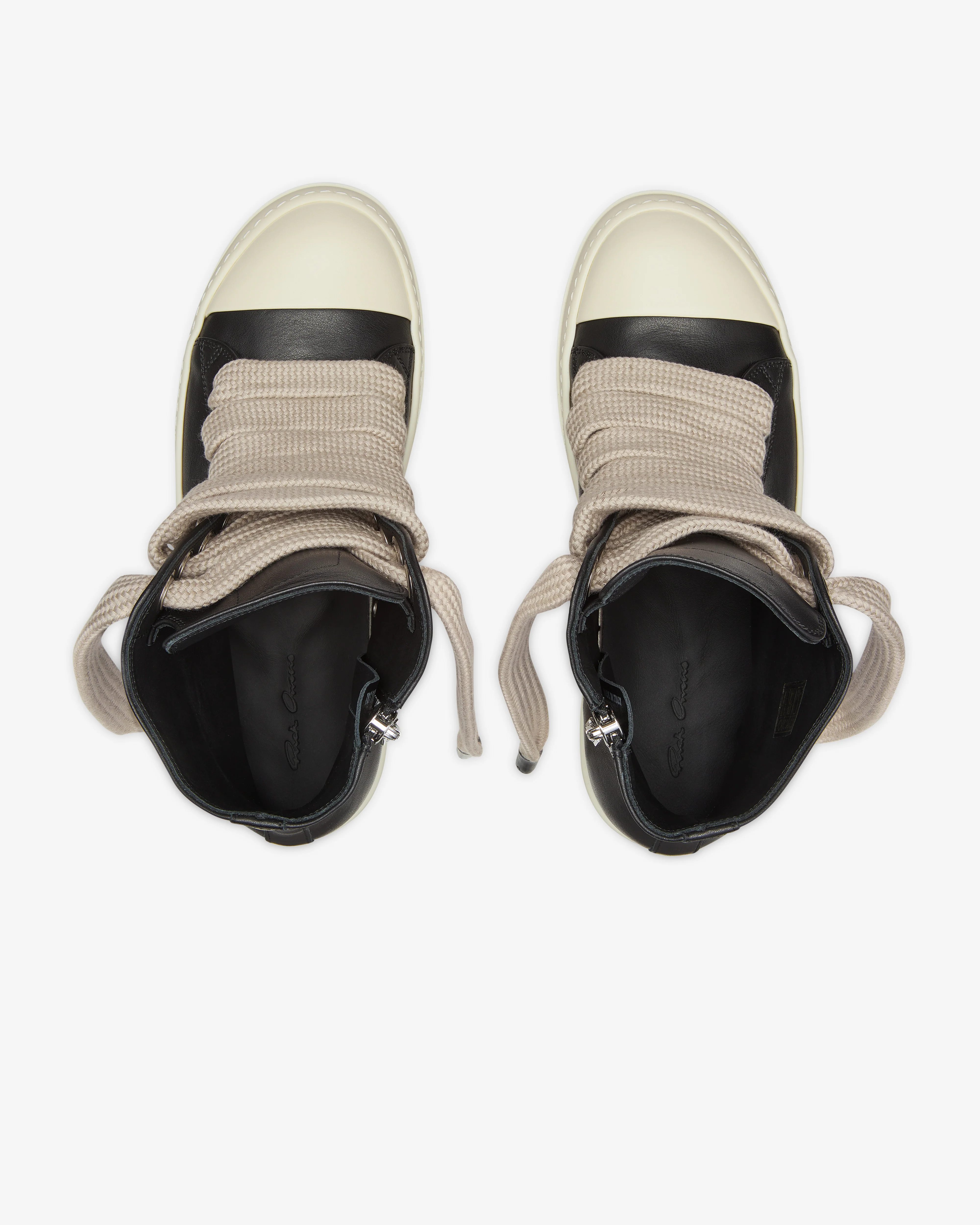 Rick Owens - Men's Jumbolace Sneakers - (Black/Milk) - Image 6