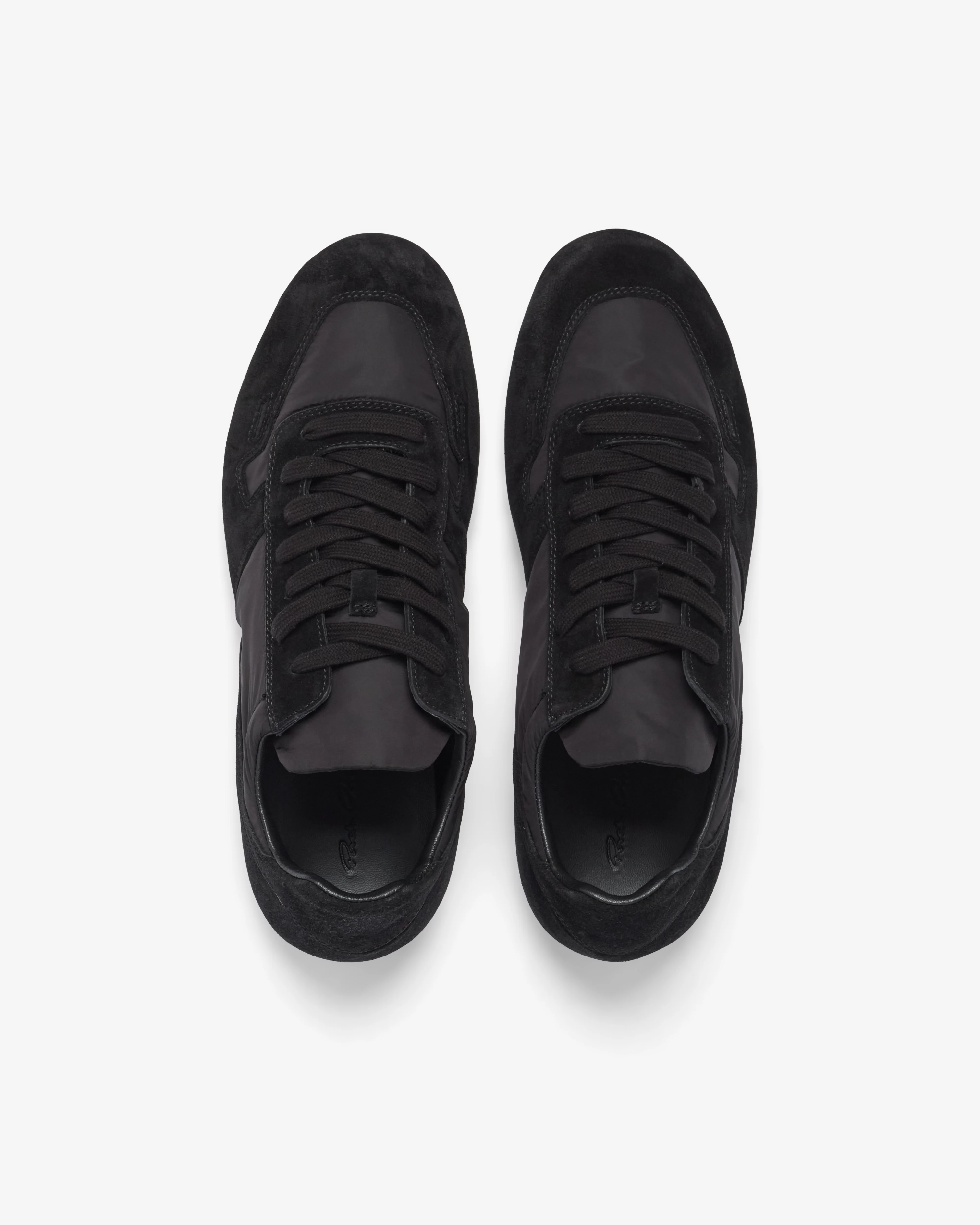 Rick Owens - Men's Suede Minimal Sneaker - (Black) - Image 5