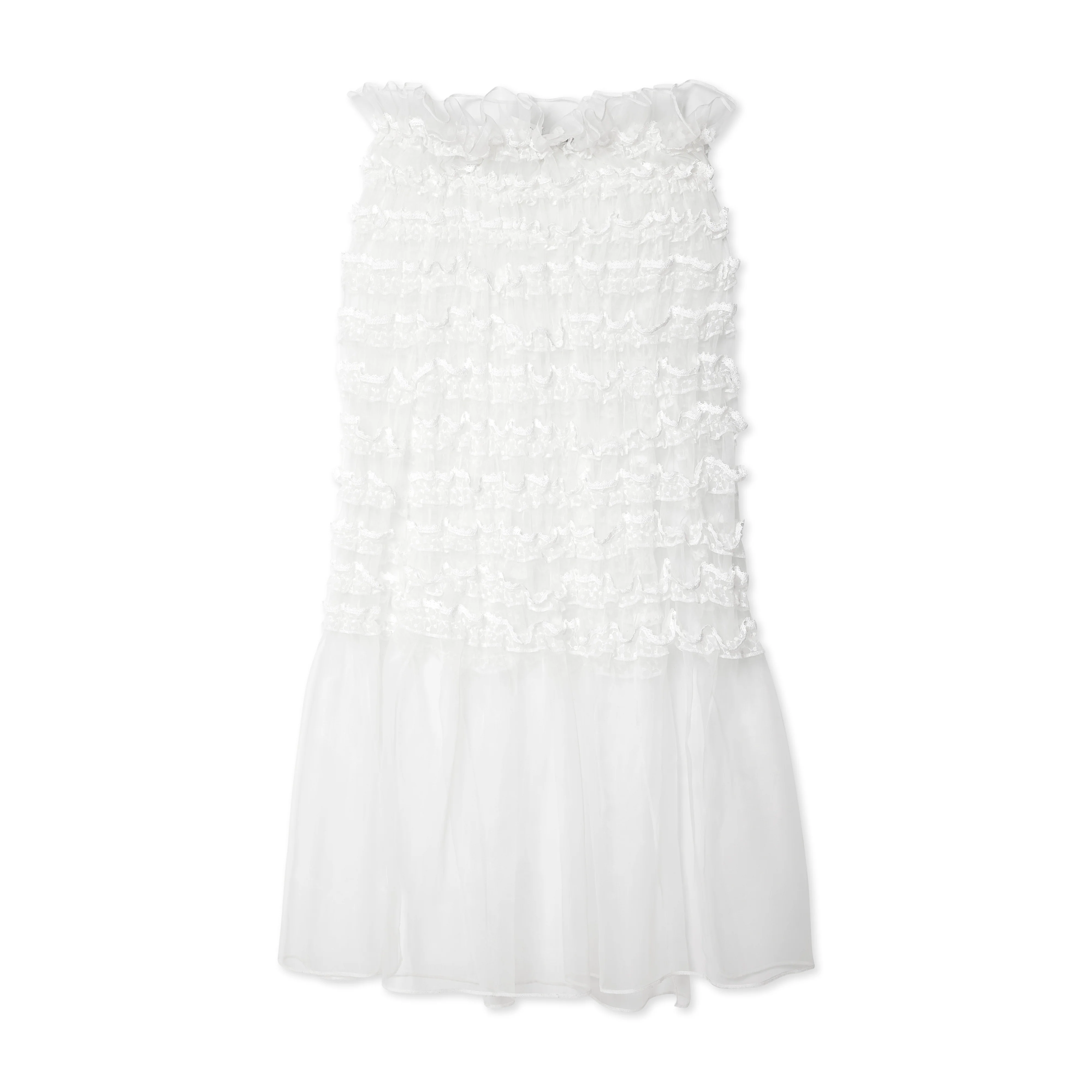 Róisín Pierce - Women's Frosted Broderie Ruffled Cape - (Off White) - Image 2