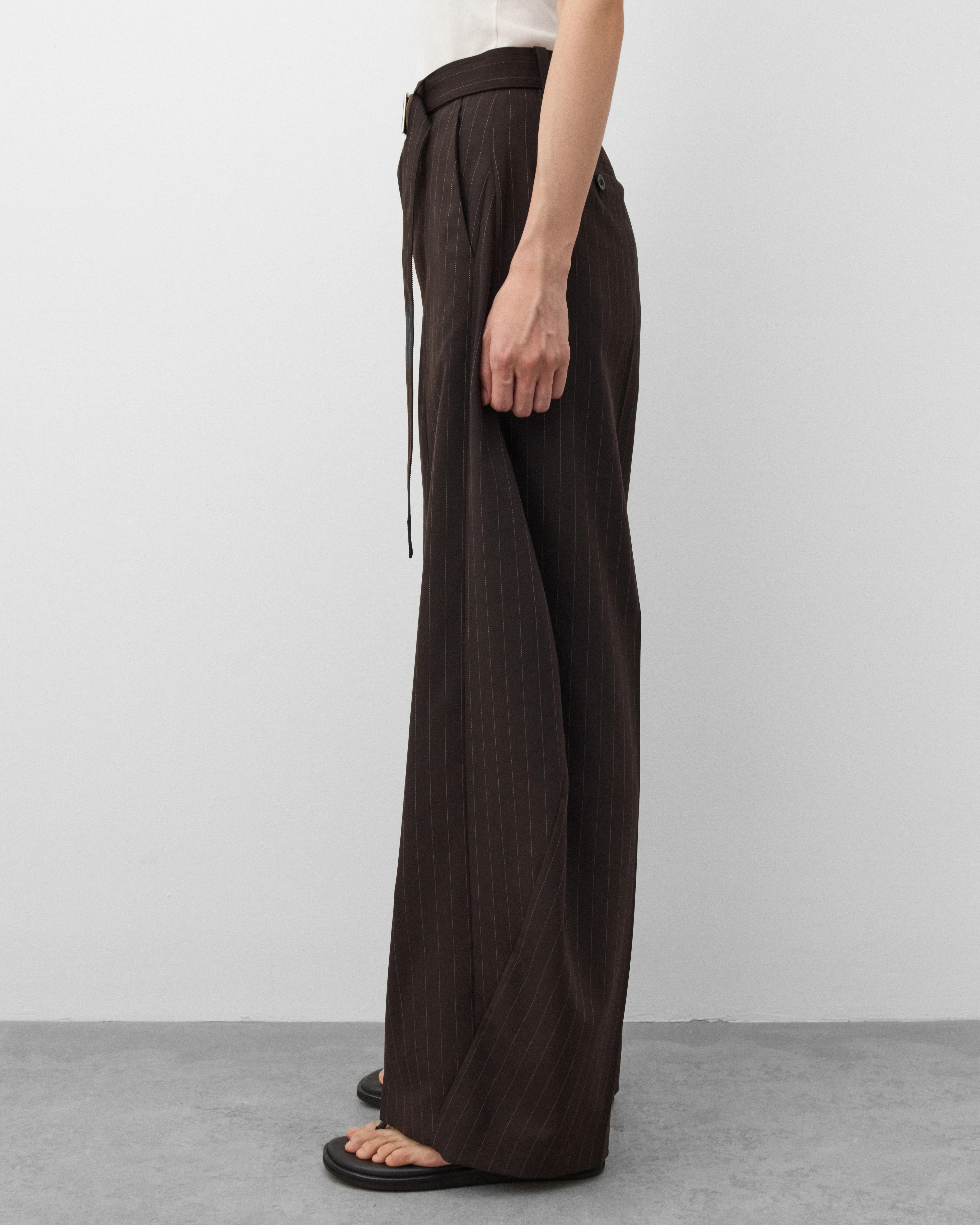 Sacai - Women's Chalk Stripe Pants - (Brown) - Image 4