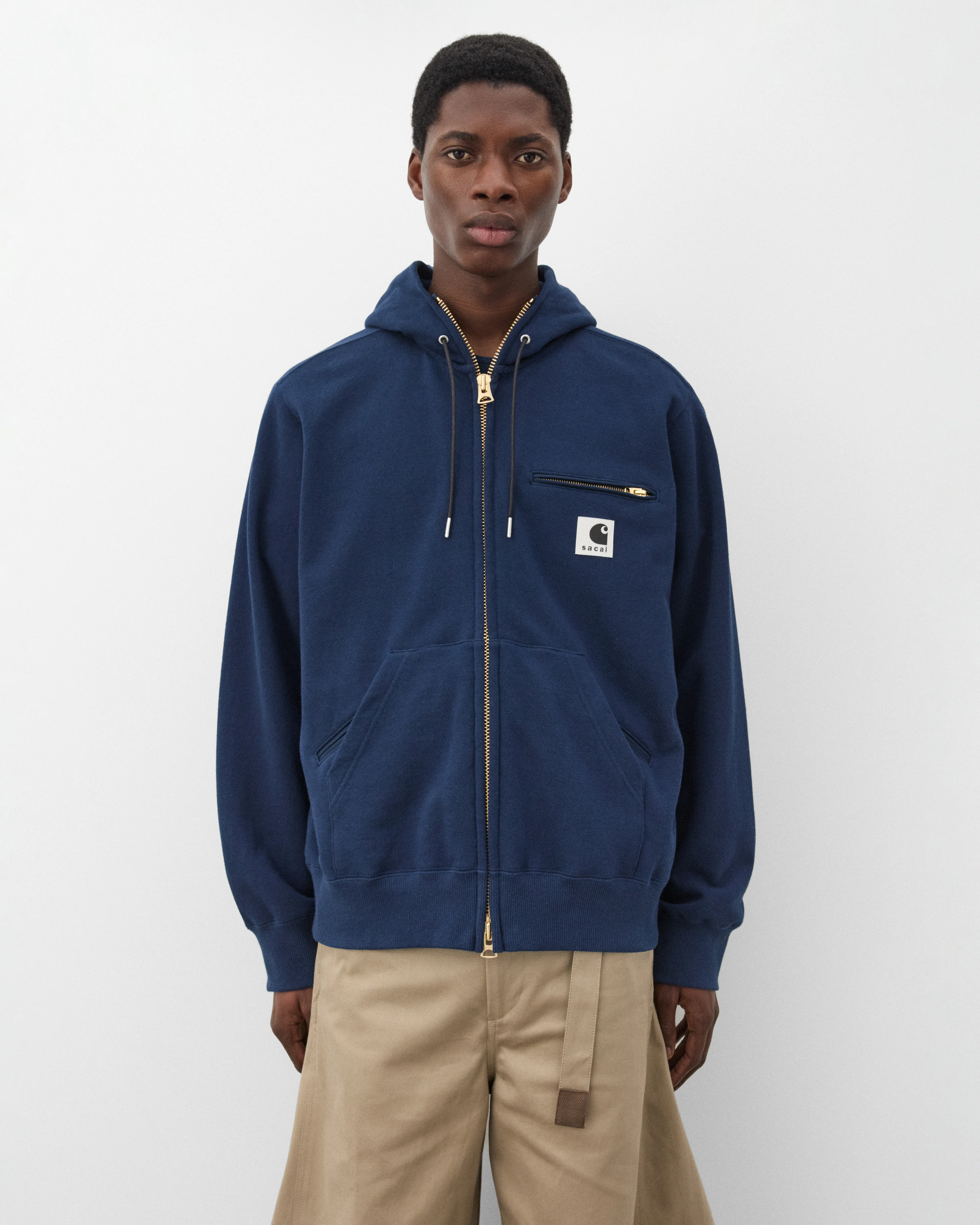 Sacai - Men's Carhartt WIP Cotton Jersey Hoodie - (Navy) - Image 3