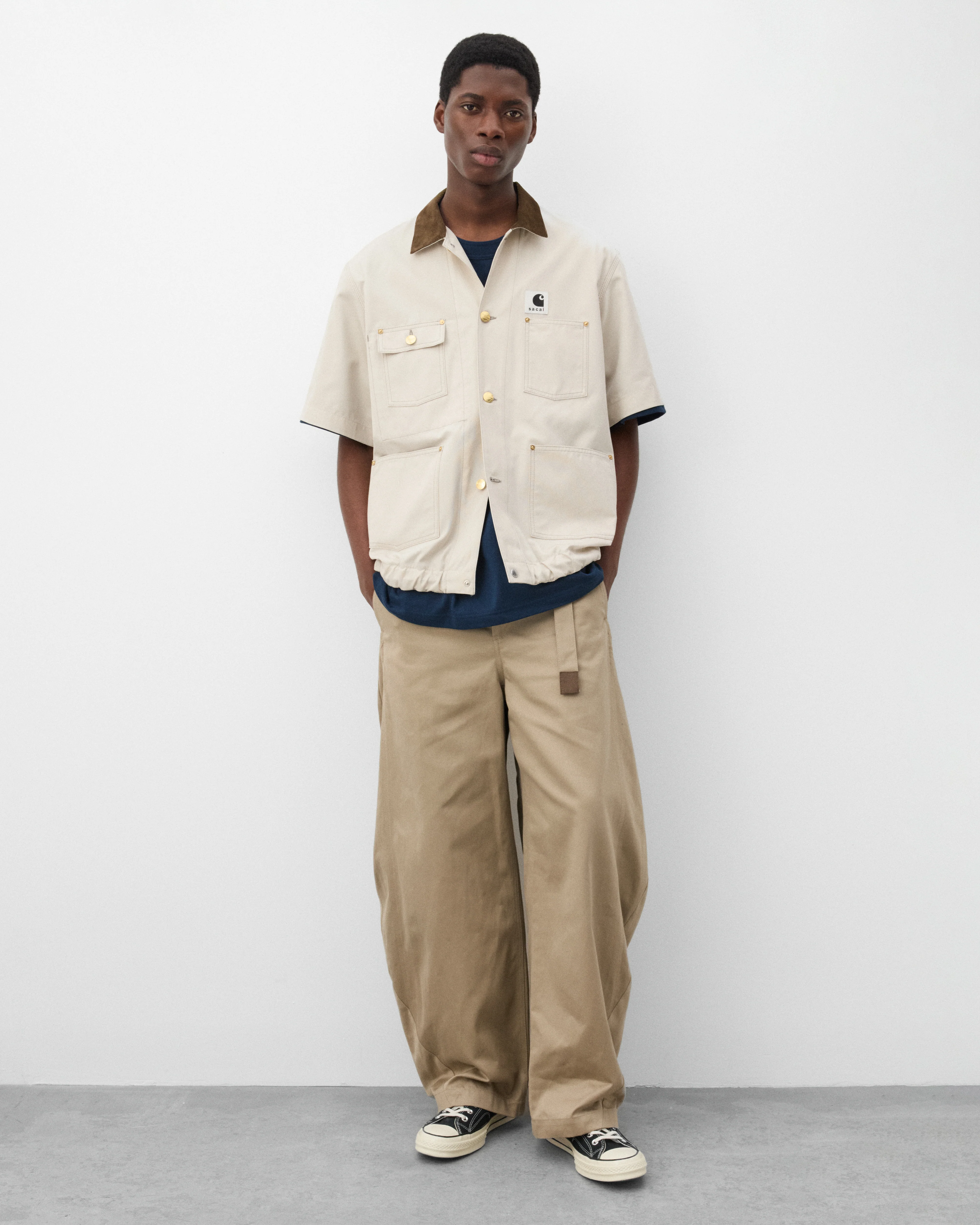 Sacai - Men's Carhartt WIP Cotton Jersey T-Shirt - (Navy) - Image 6