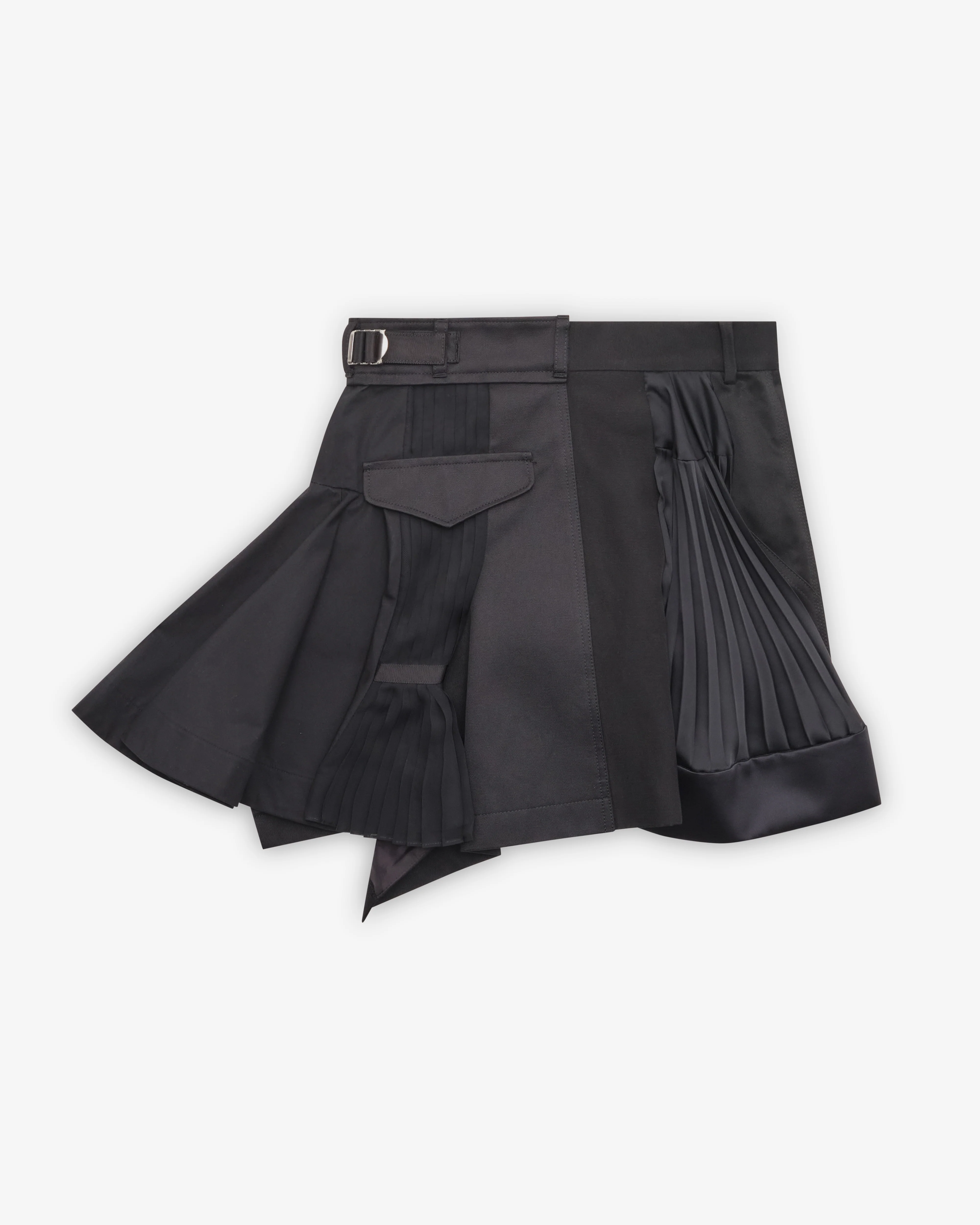 Sacai - Women's Mixed-Fabric Skirt - (Black) - Image 2