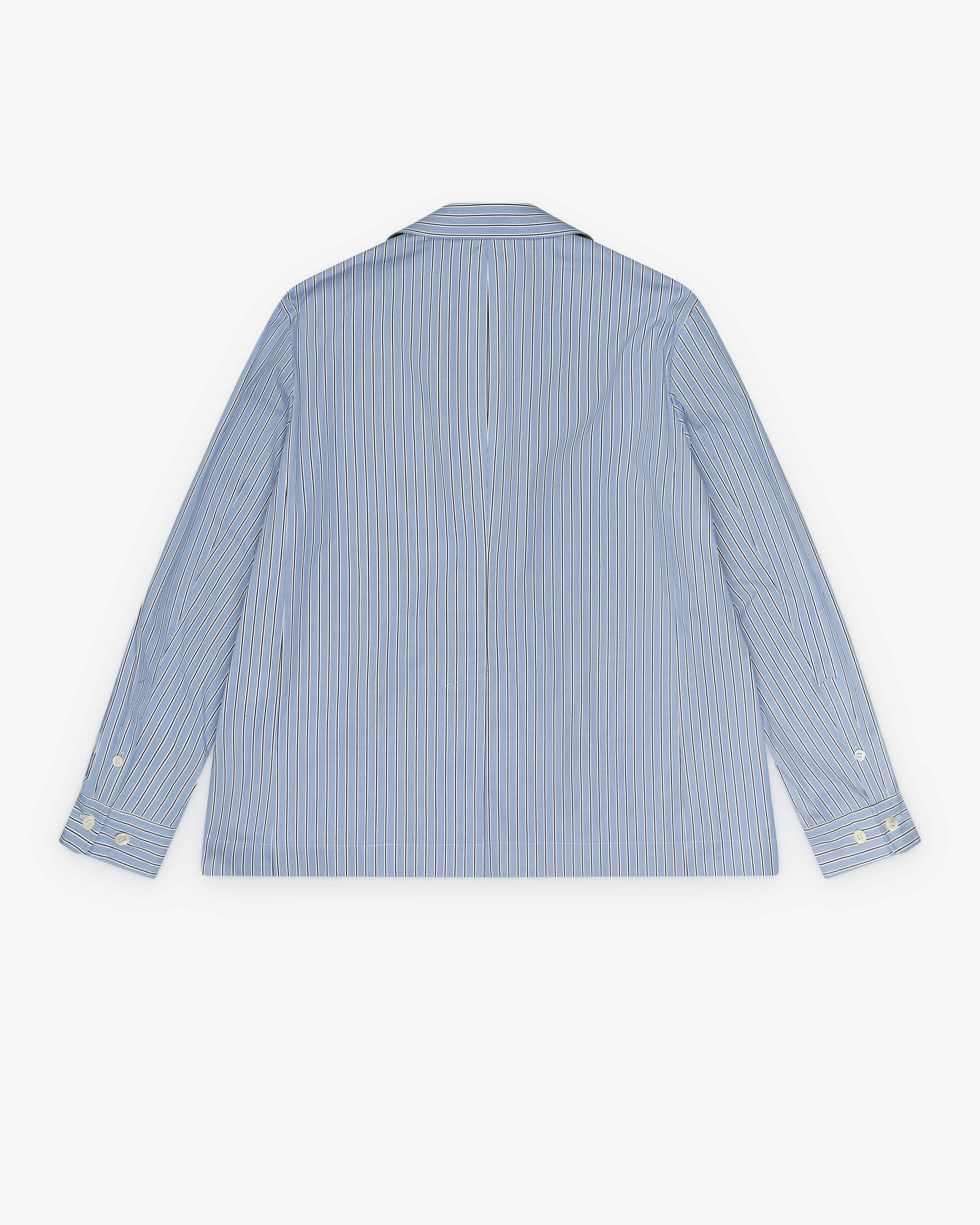 Sacai - Men's Poplin Jacket - (Light Blue Stripe) - Image 2