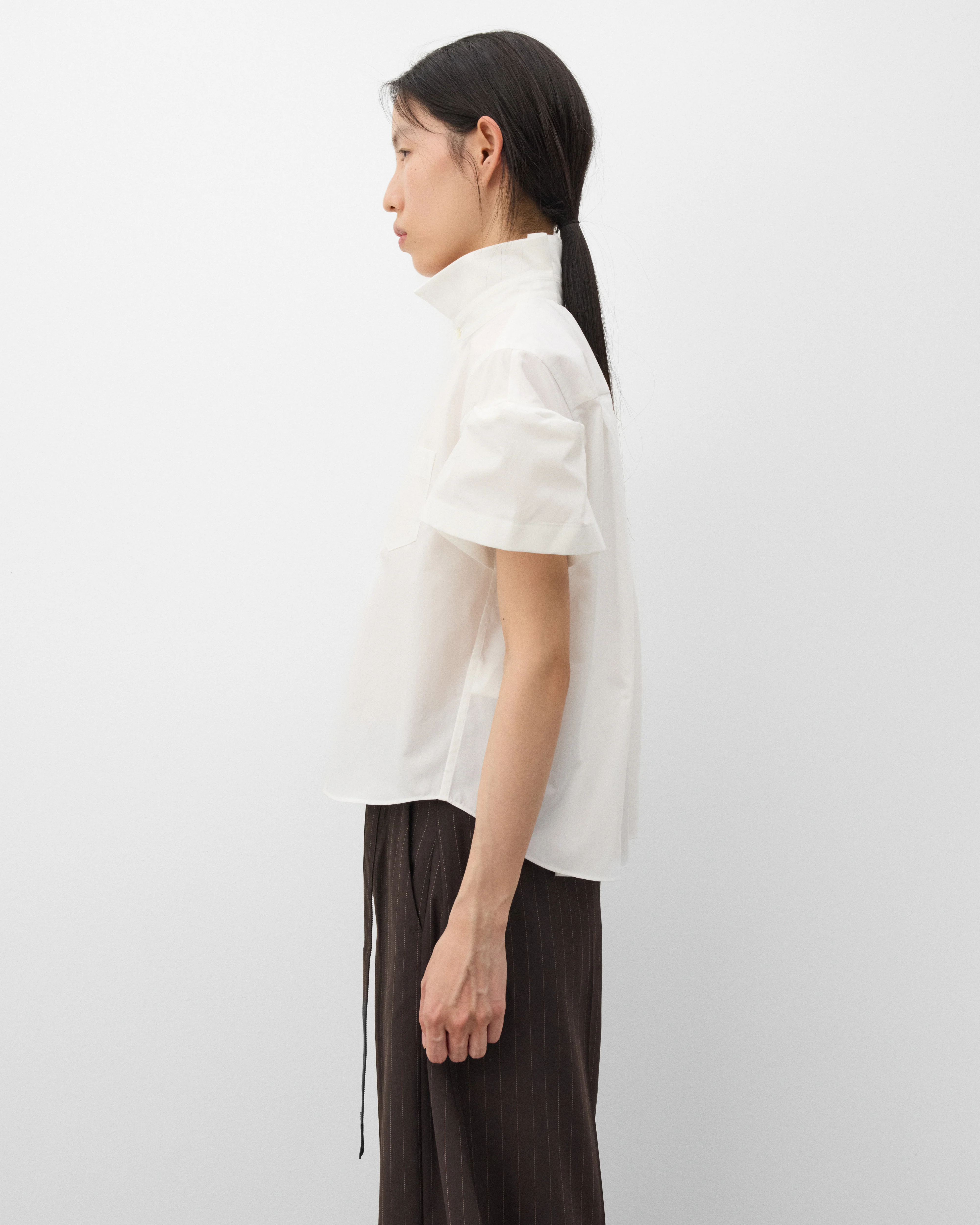 Sacai - Women's Poplin Shirt - (Off White) - Image 4