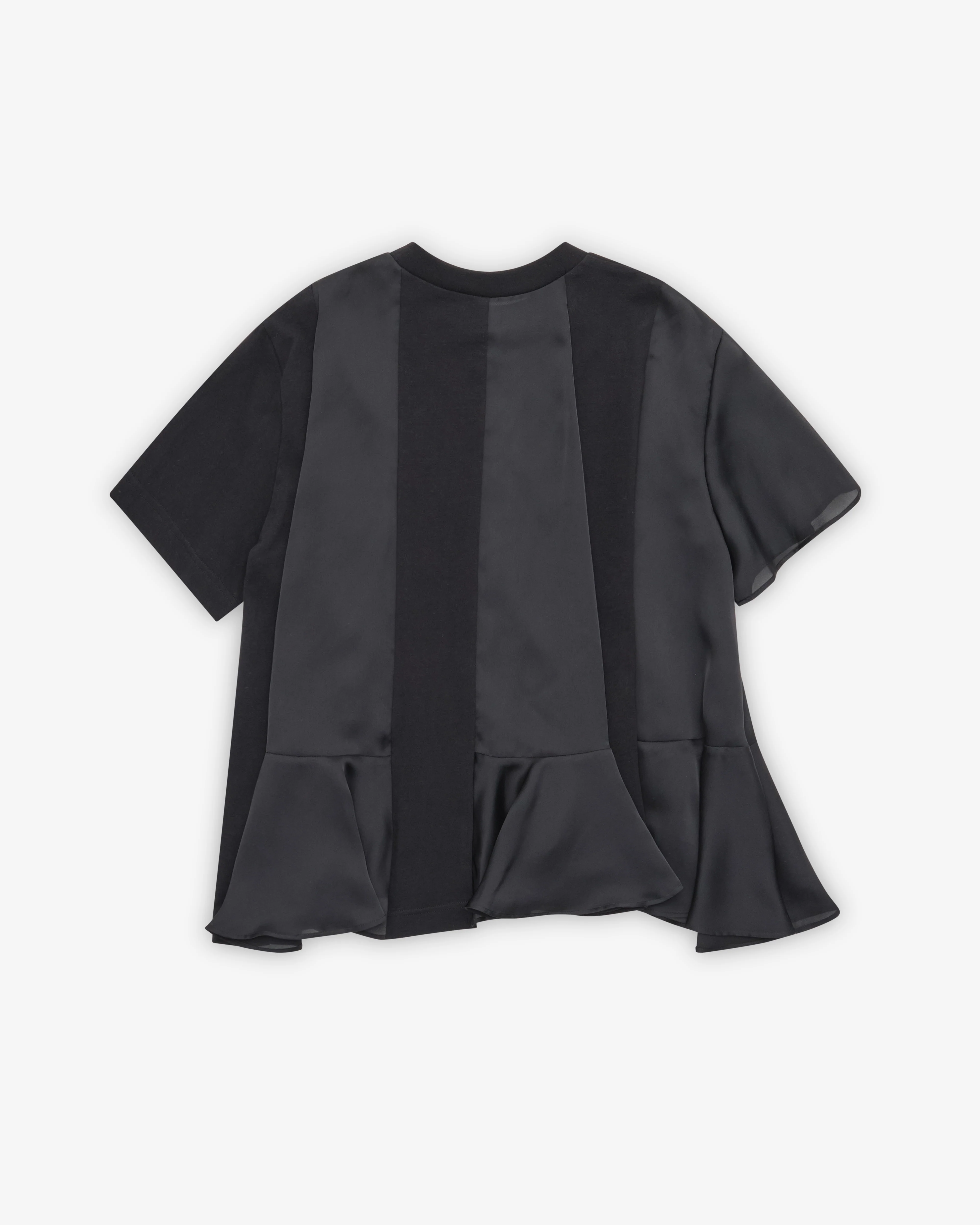 Sacai - Women's Satin x Cotton T-Shirt - (Black) - Image 2