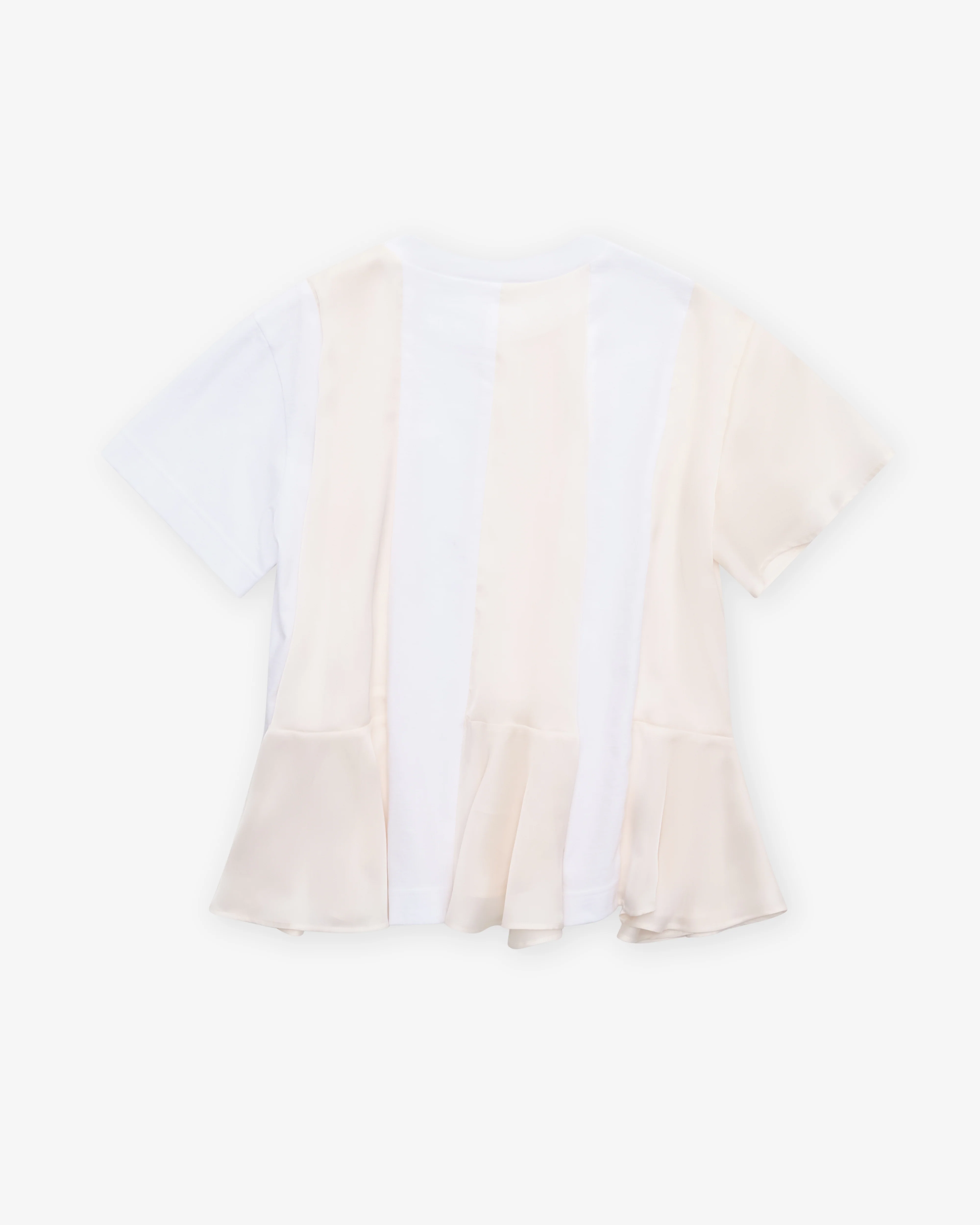 Sacai - Women's Satin x Cotton T-Shirt - (White/Ecru) - Image 2
