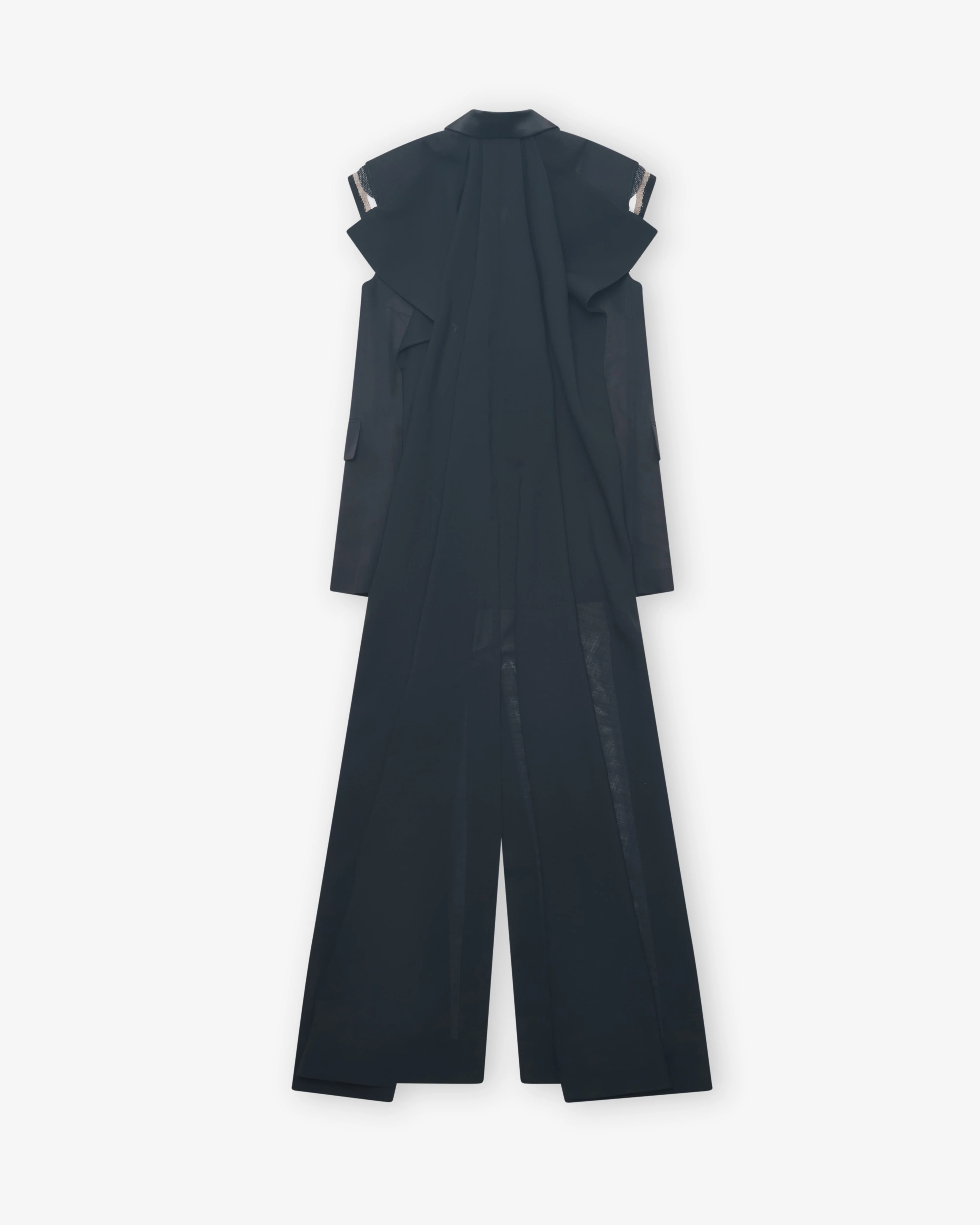 Sacai - Women's Wool Organza Vest - (Black) - Image 2