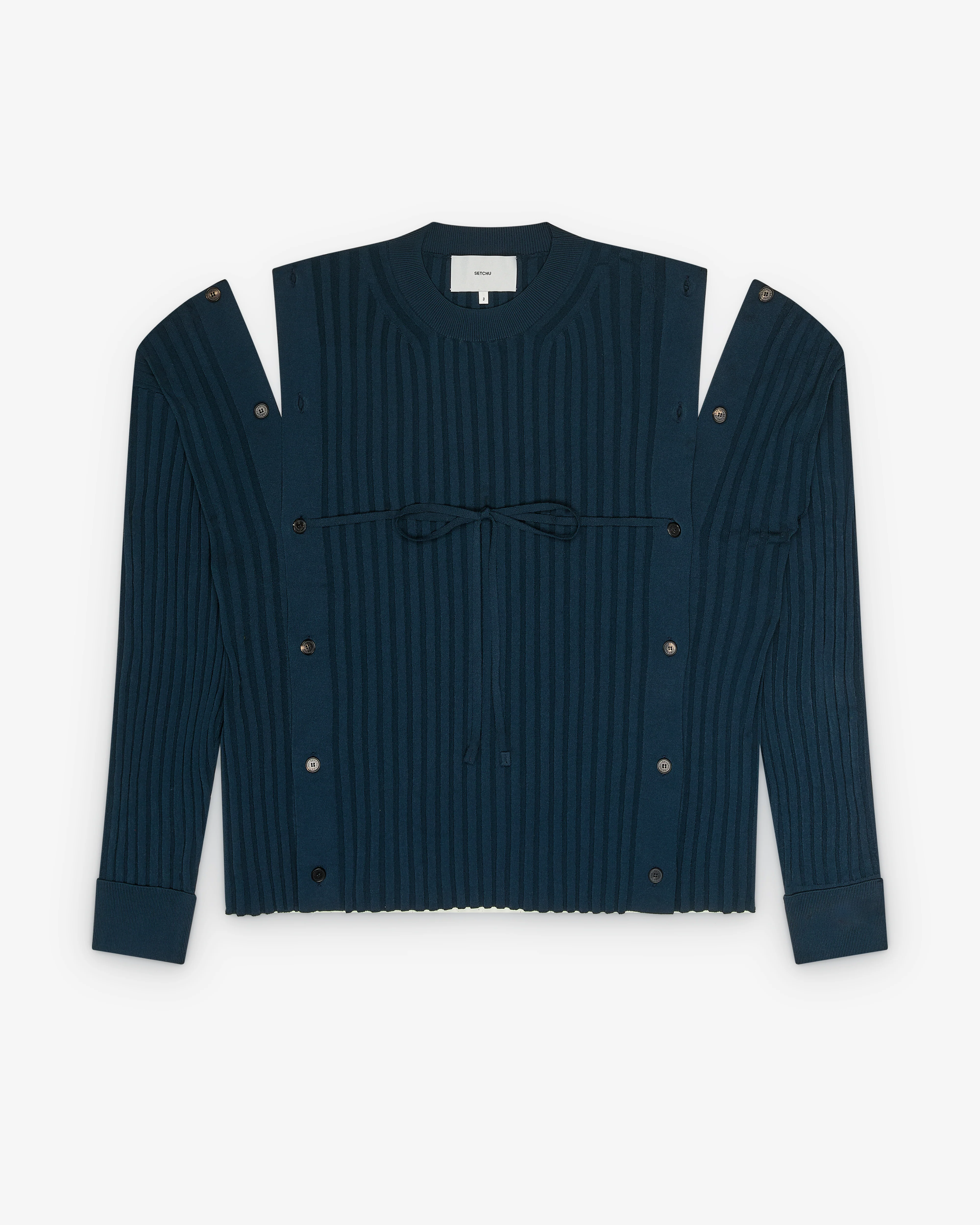 Setchu - Men's Button Jumper - (Navy) - Image 4