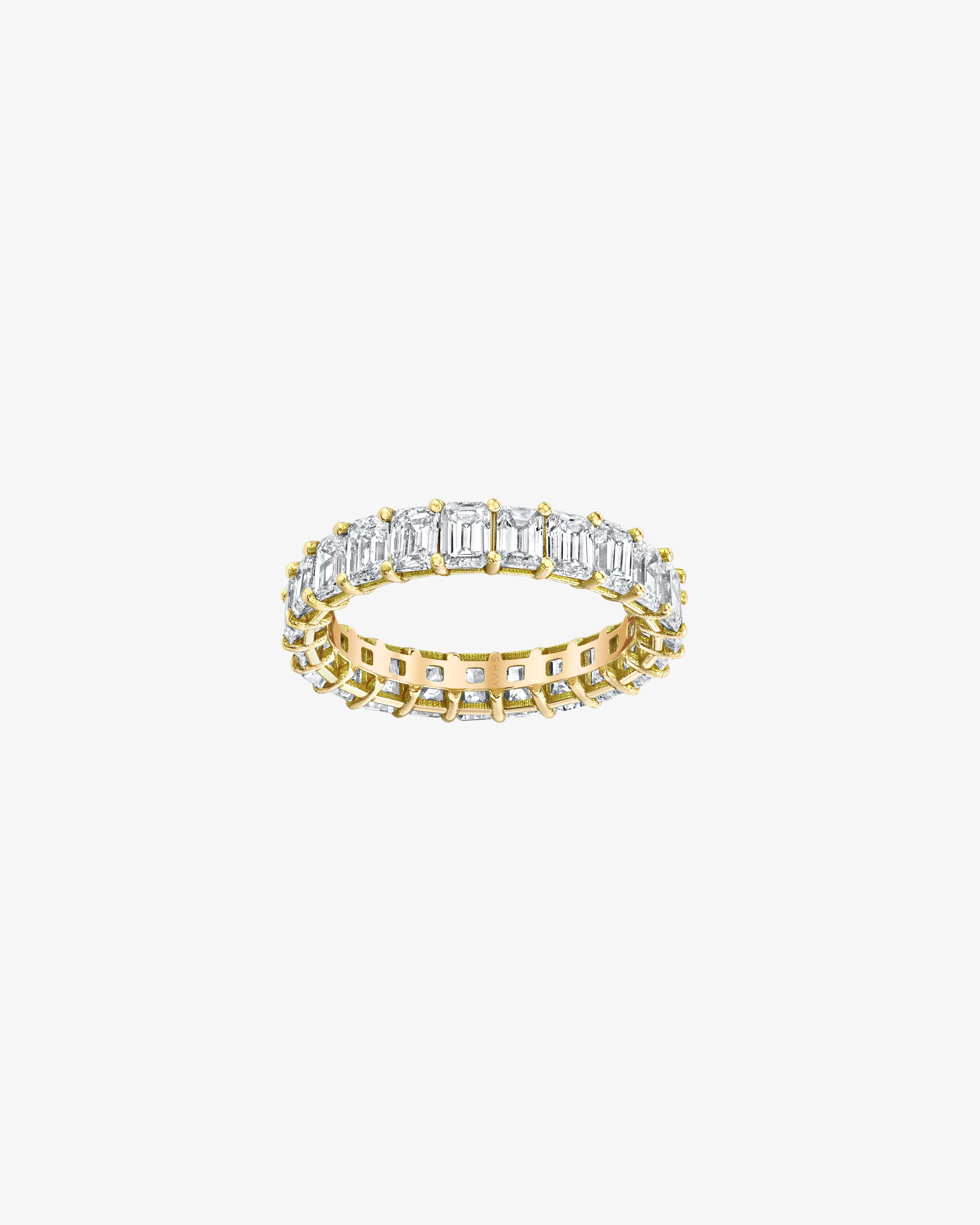 Shay - Women's Small Emerald Cut Eternity Band - (Yellow Gold)