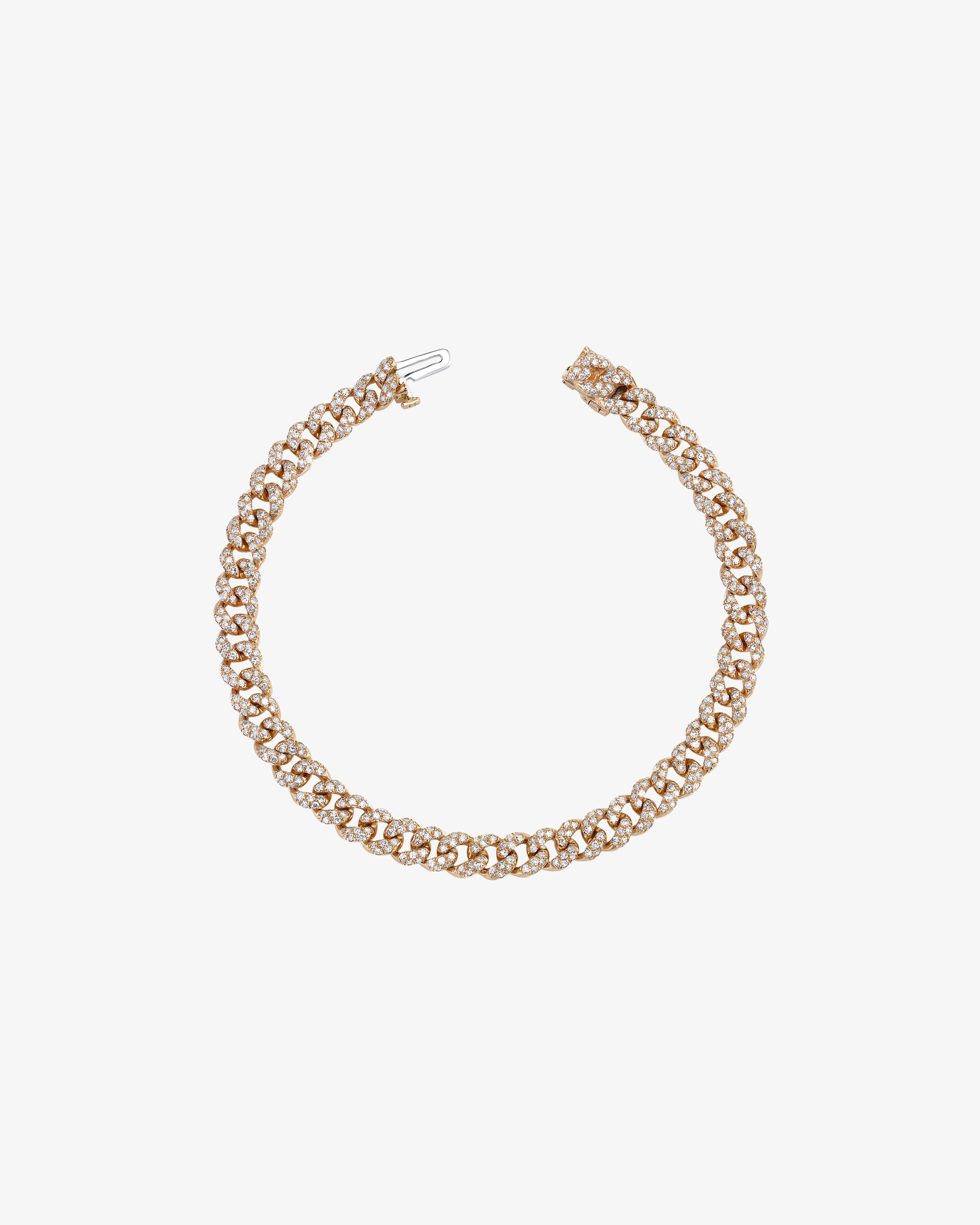 Shay - Women's Diamond Pave Mini Link Bracelet - (Yellow Gold)