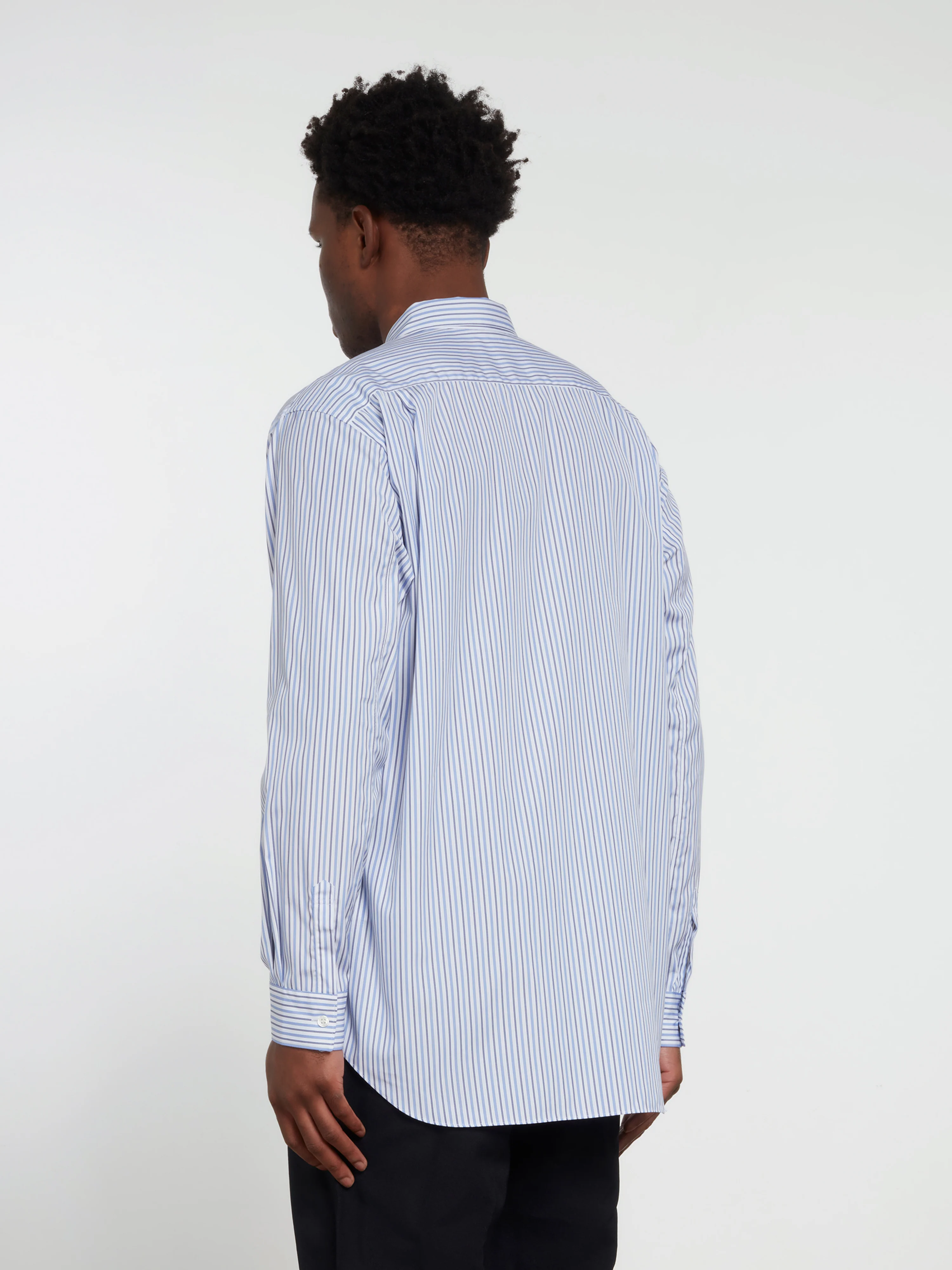 CDG Shirt Forever - Men's Classic Fit Contrast Stripe Shirt - (Stripe/Mix) - Image 5