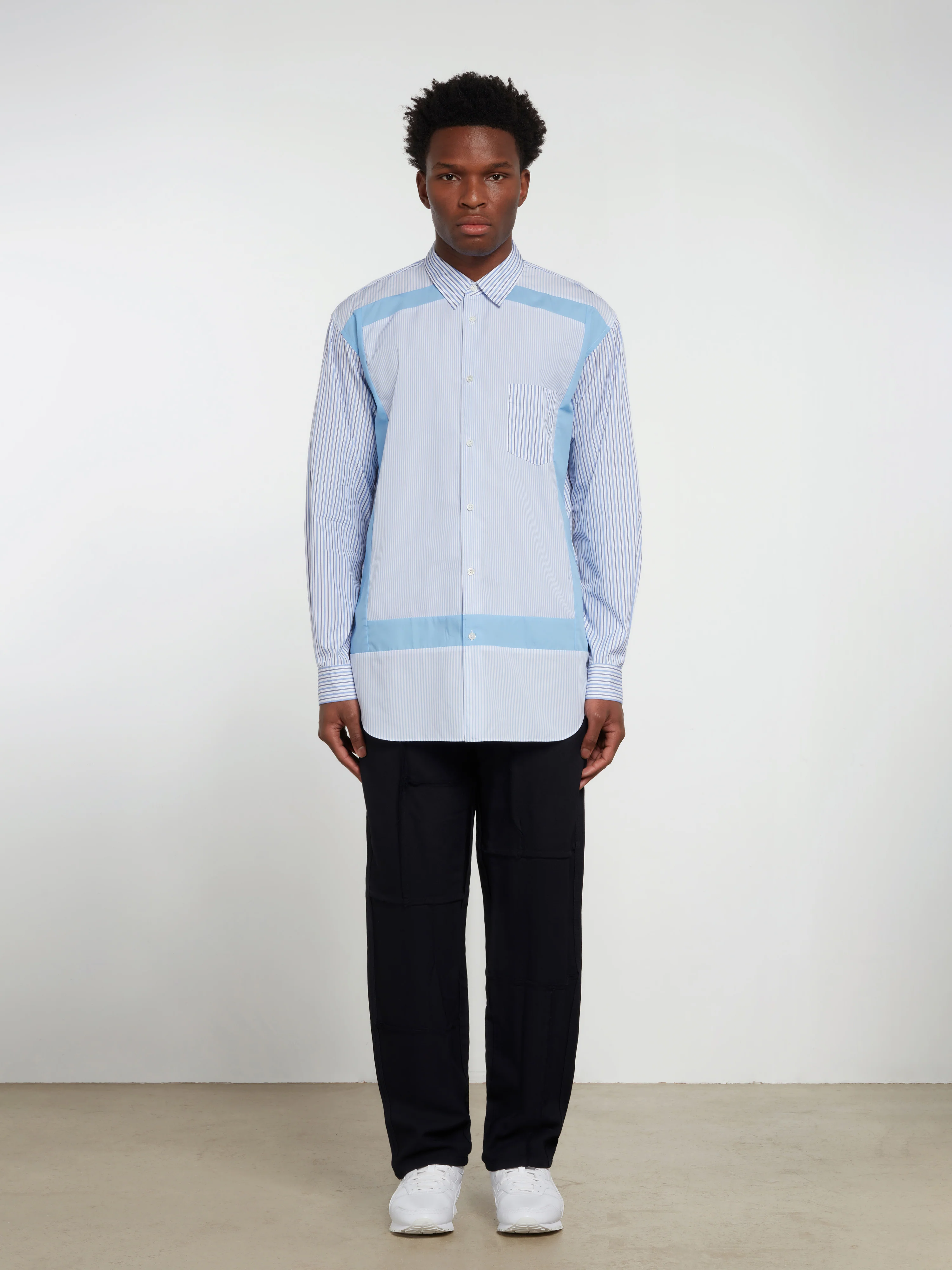 CDG Shirt Forever - Men's Classic Fit Contrast Stripe Shirt - (Stripe/Mix) - Image 6