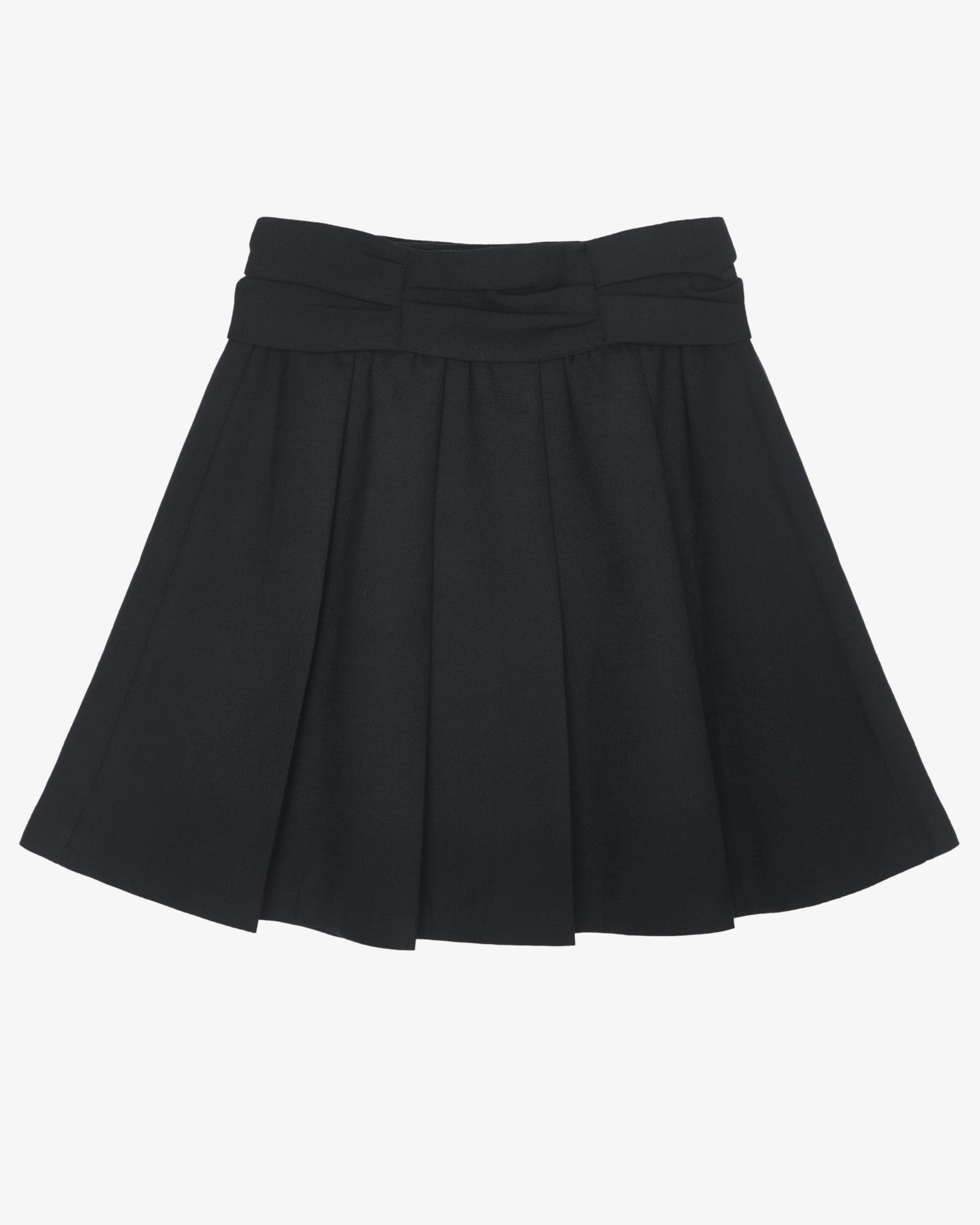 SHUSHU/TONG - Women's Draped Waist Wide-Pleat Skirt - (Navy Blue)