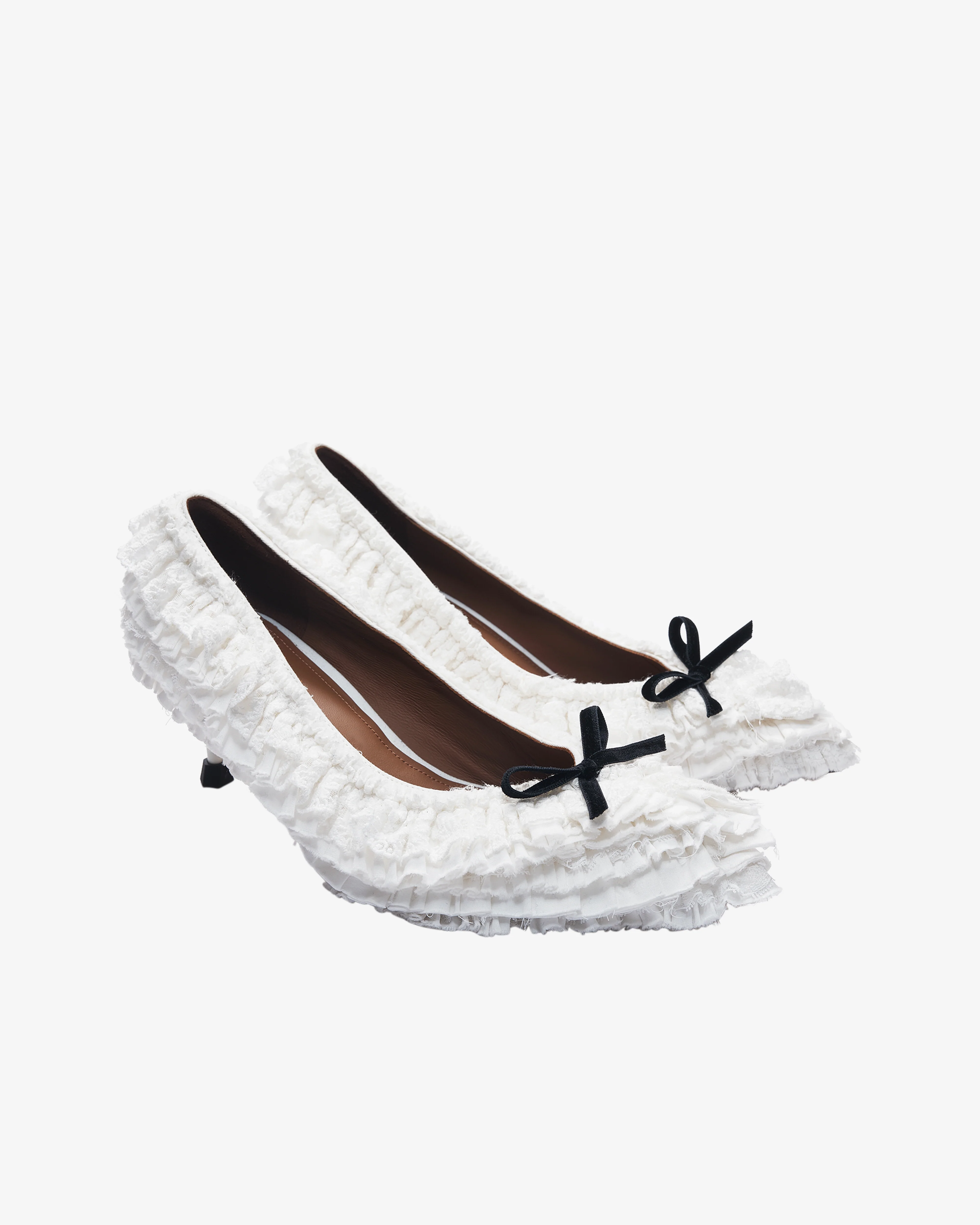 ShuShu/Tong - Women's Multi-Layer Lace Heels - (White) - Image 2