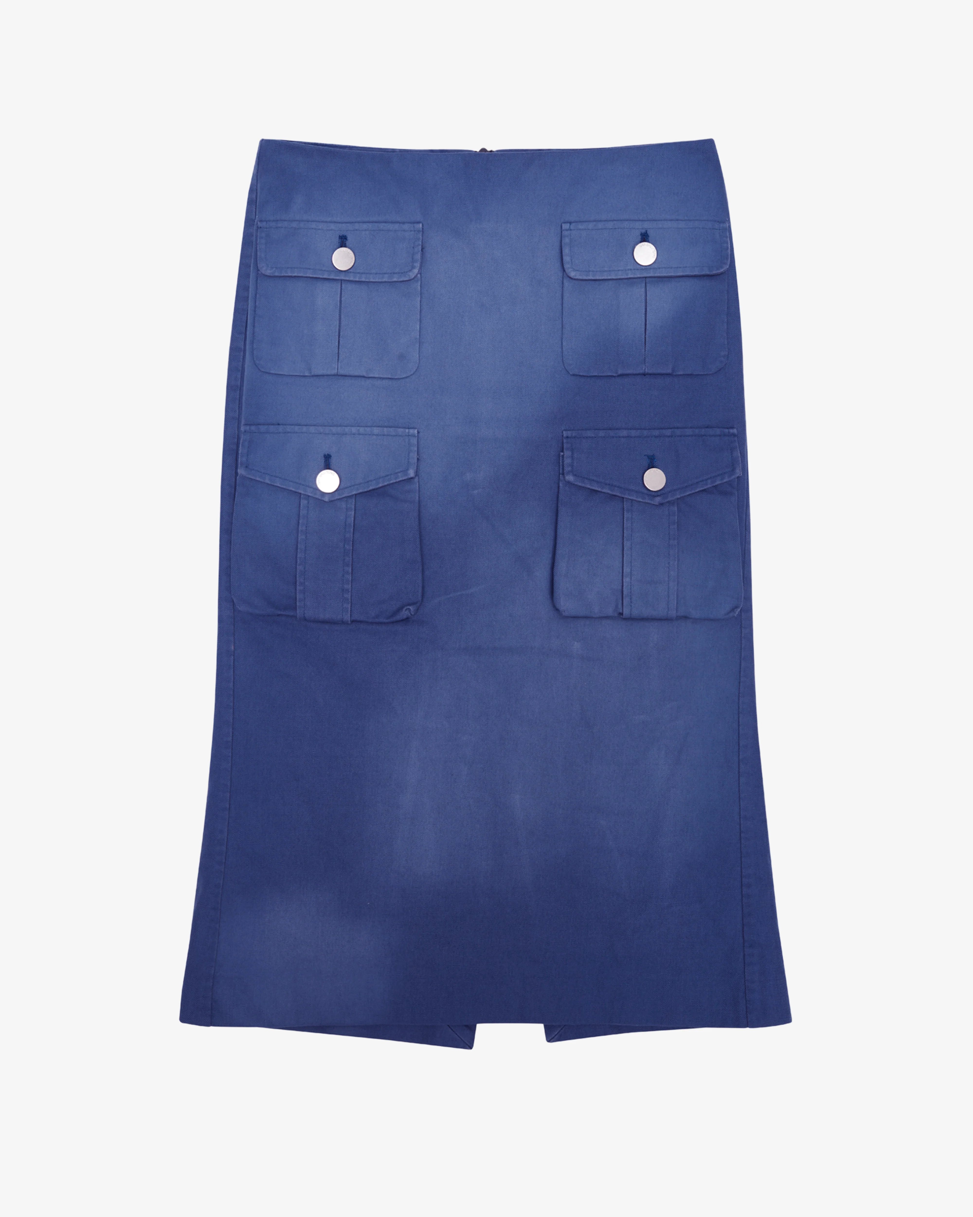 SHUSHU/TONG - Women's Multi-Pocket Flared Utility Skirt - (Blue)