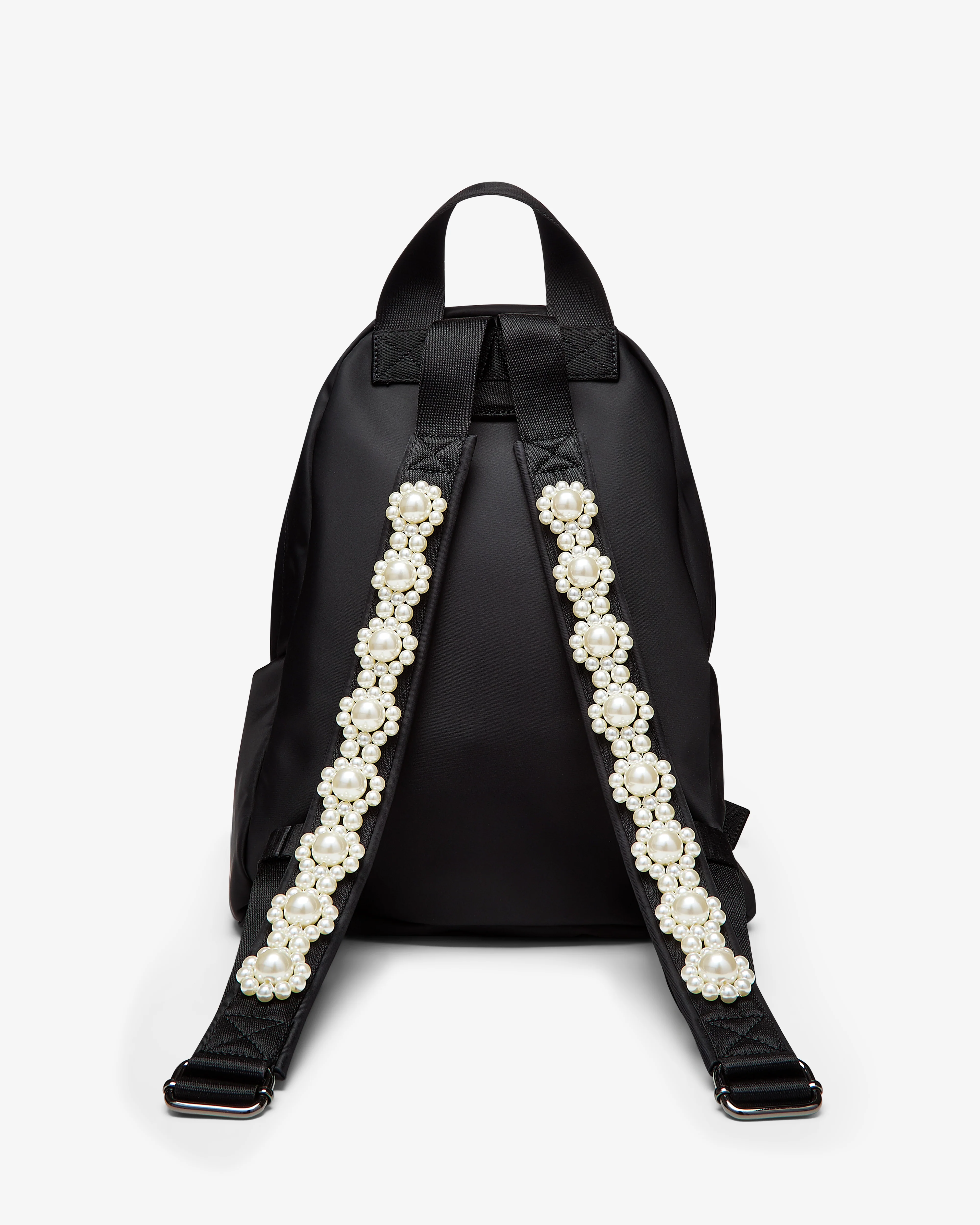 Simone Rocha - Men's Embroidered Bow Front Backpack - (Black/Pearl) - Image 2