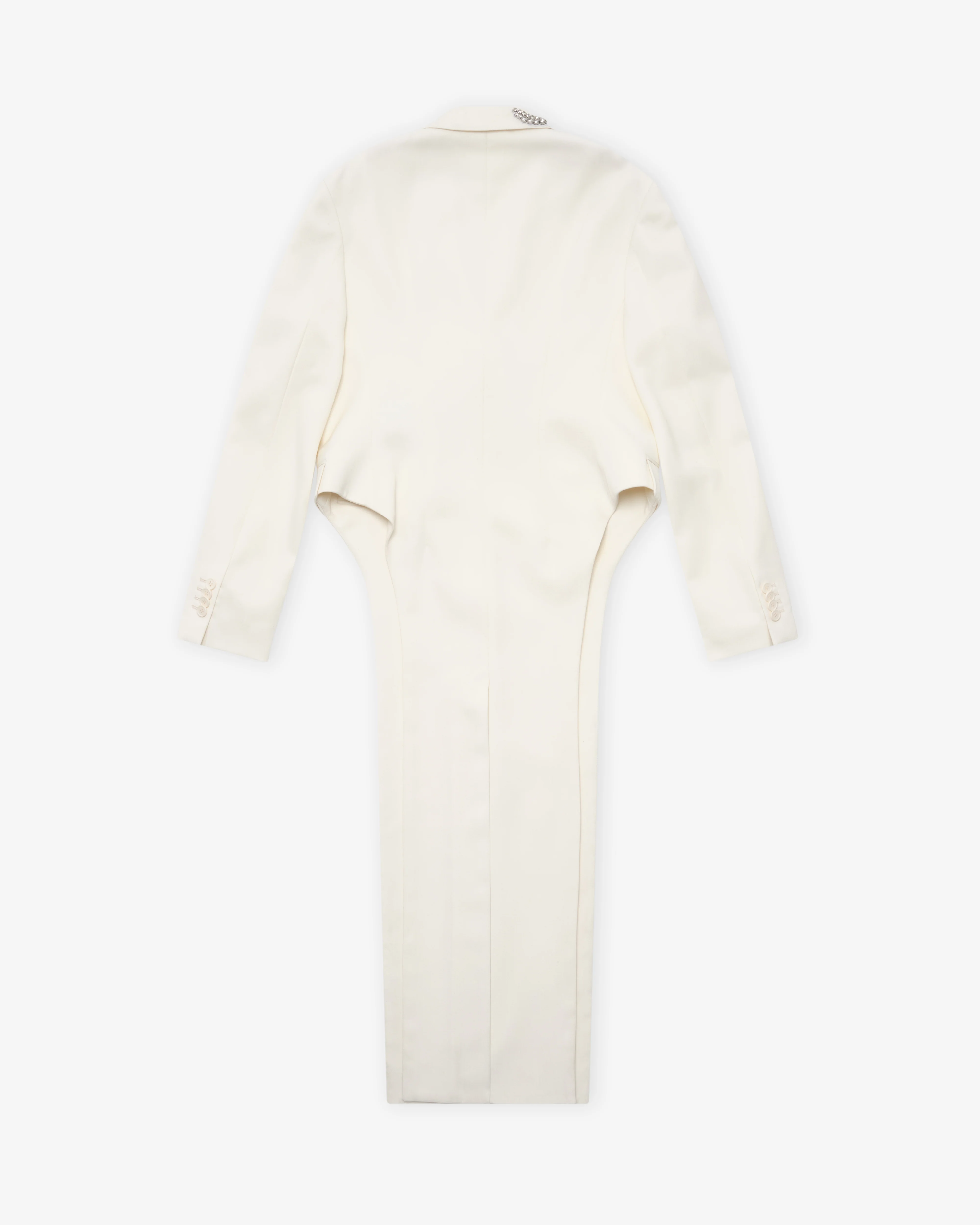 Simone Rocha - Women's Embellished Extended Hip Cutaway Tailcoat - (Cream/Pearl) - Image 2