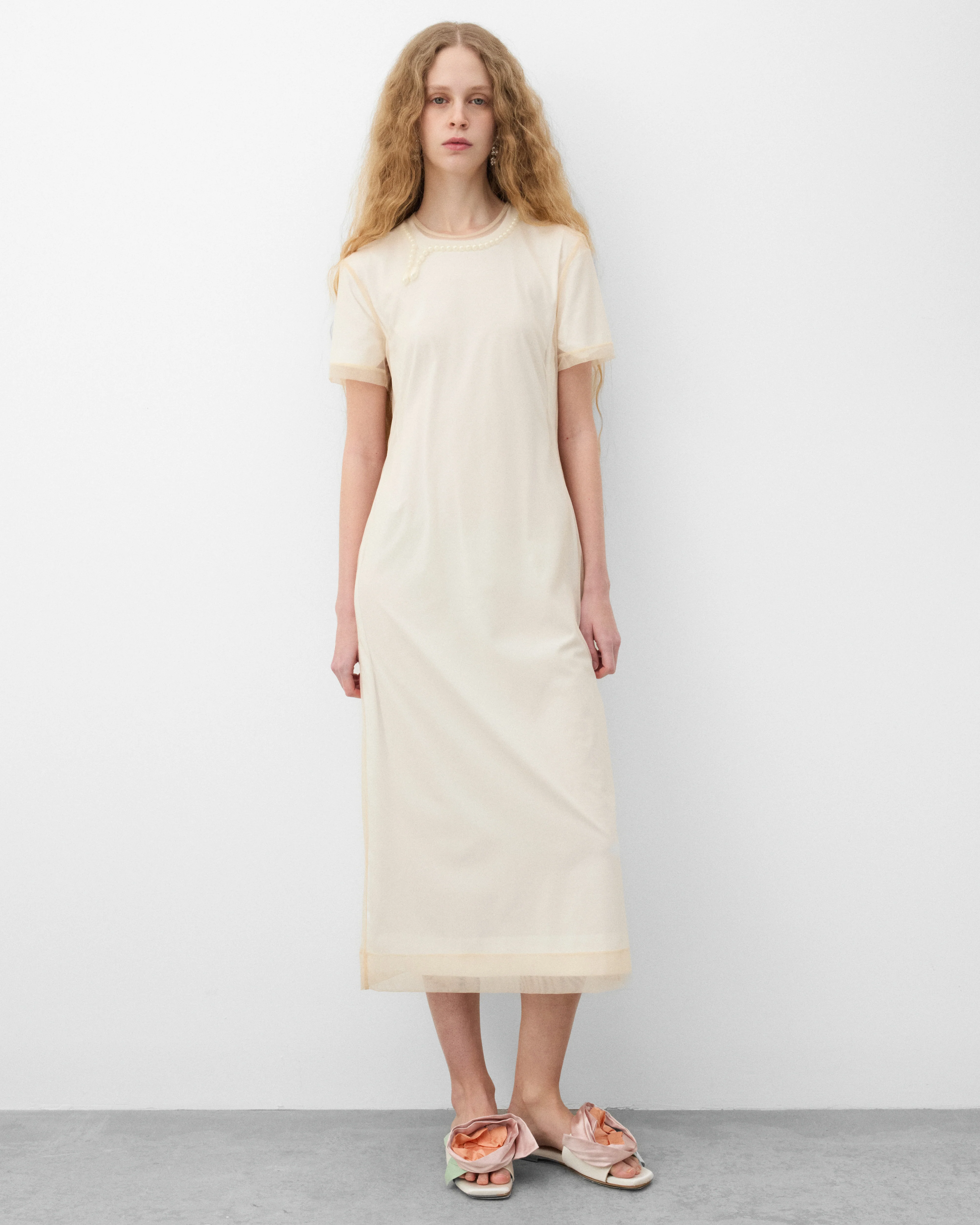 Simone Rocha - Women's Layered Liquid Dress - (White/Nude) - Image 3