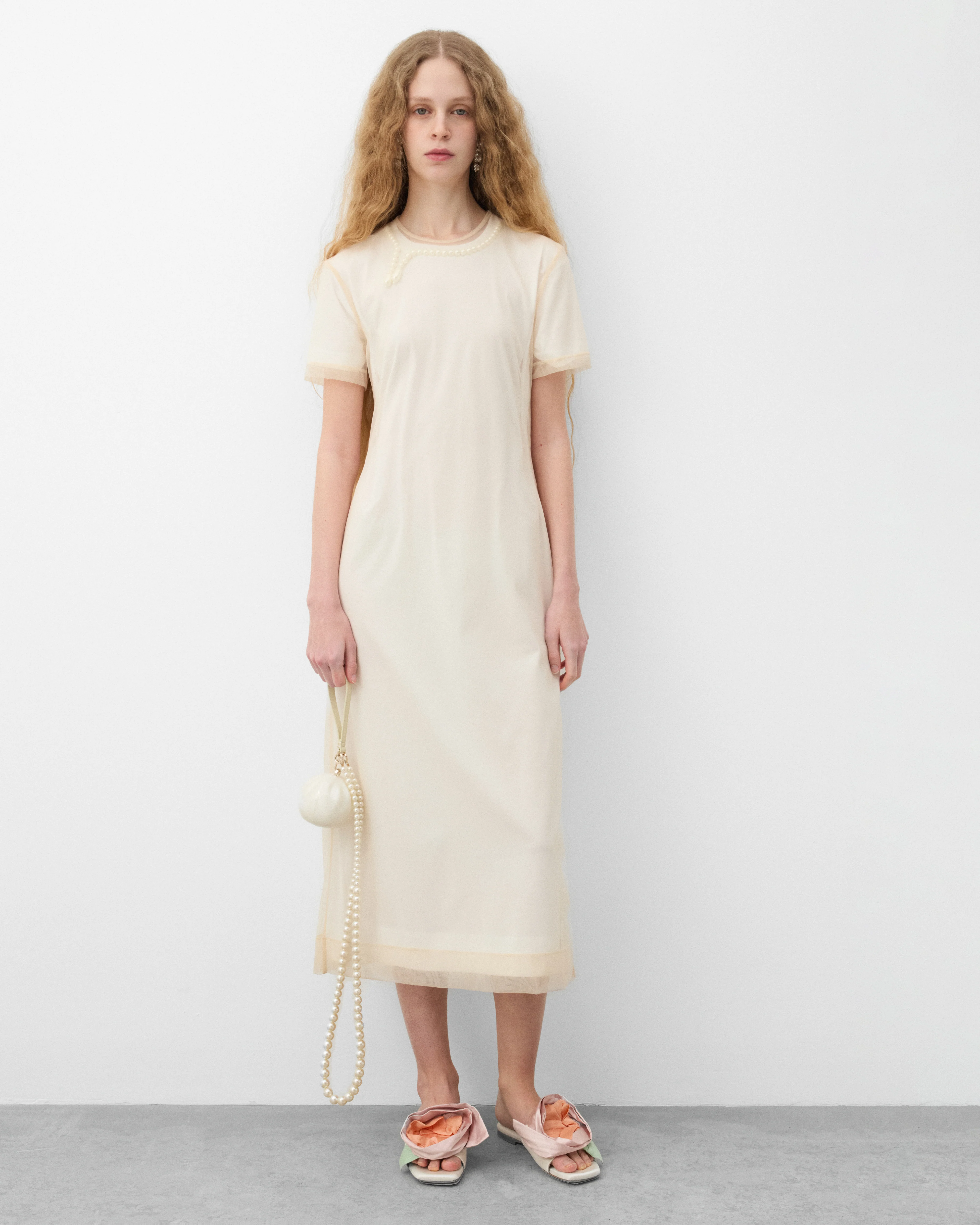 Simone Rocha - Women's Layered Liquid Dress - (White/Nude) - Image 6