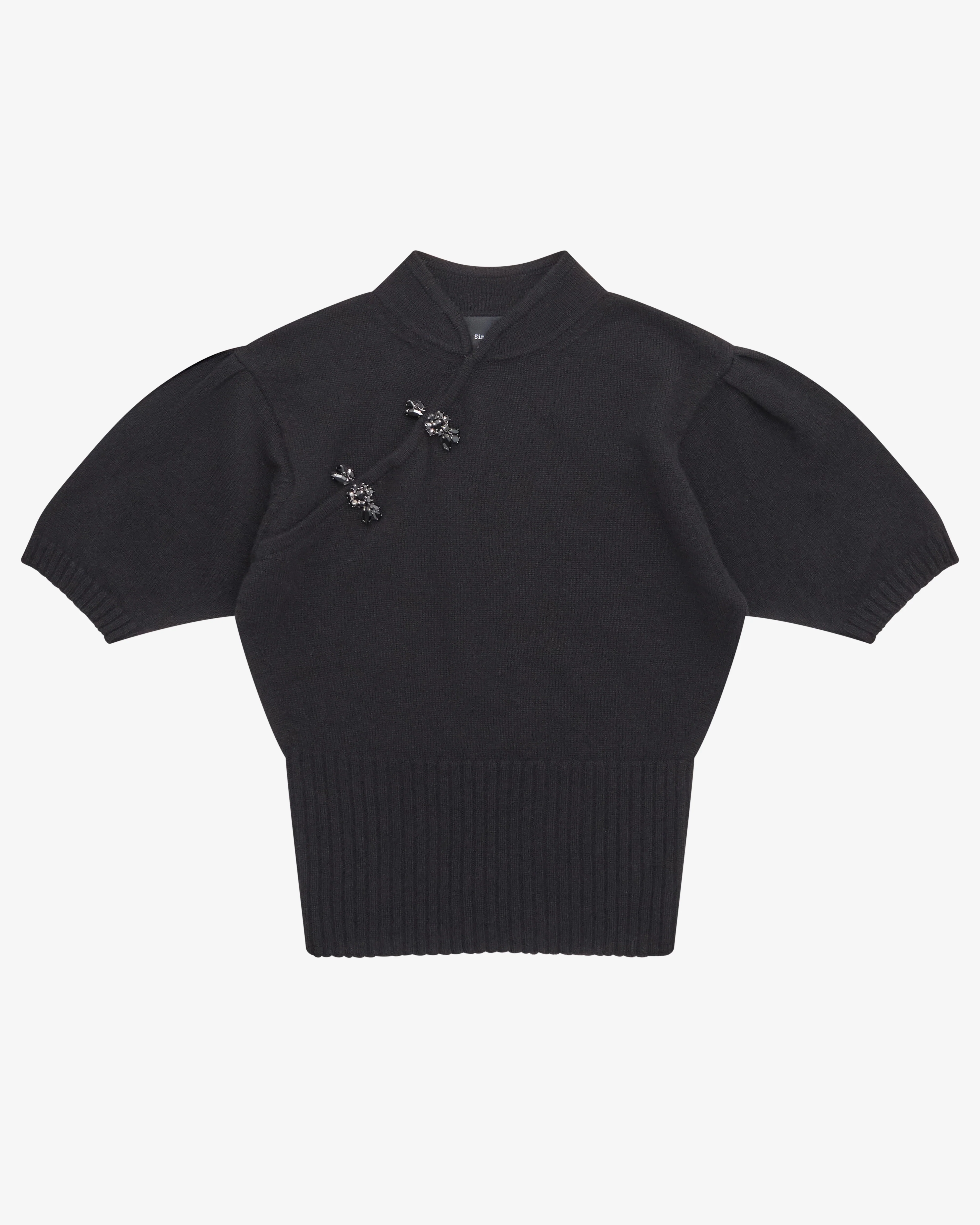Simone Rocha - Women's Embellished Mandarin Collar Cashmere Jumper - (Black)