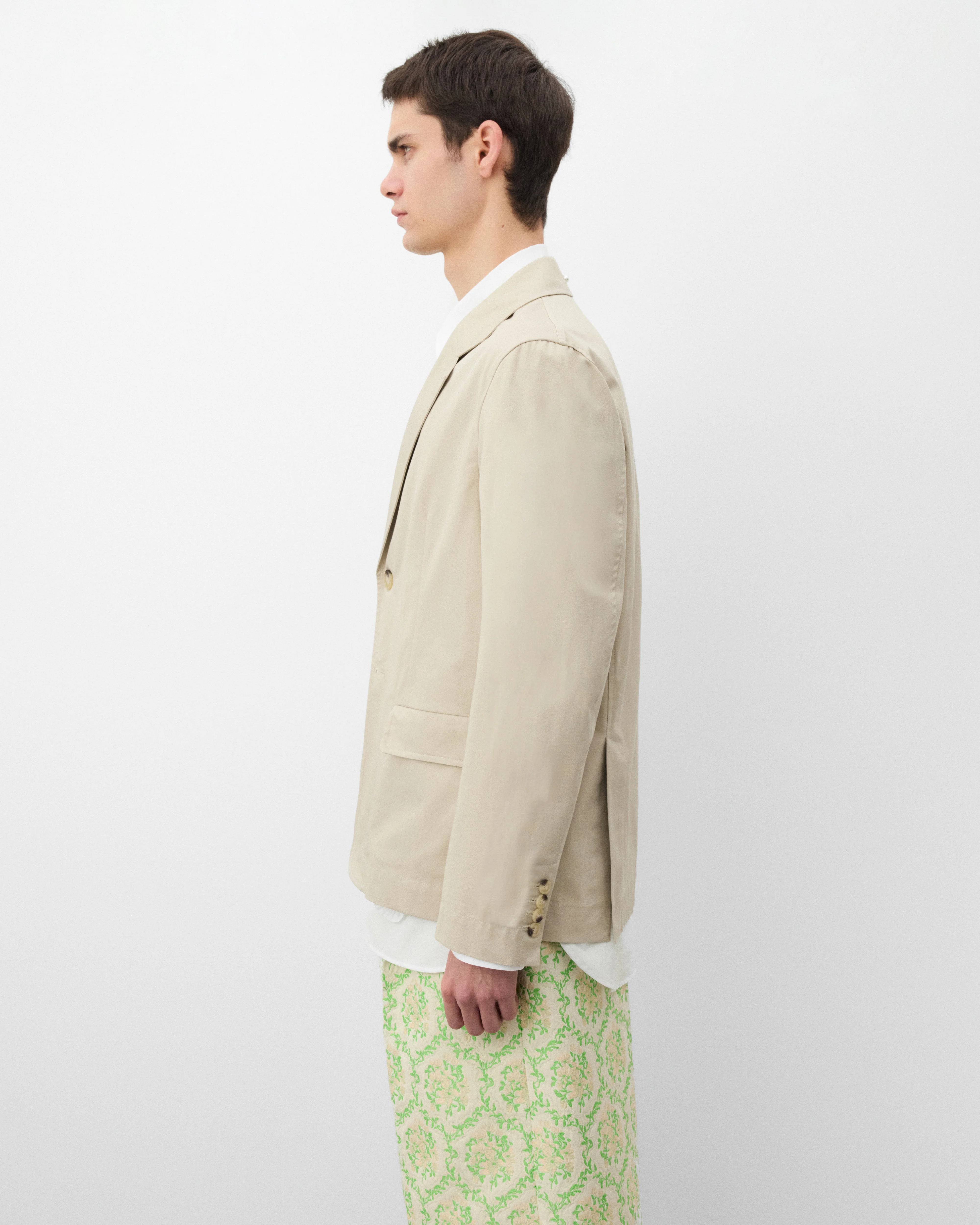 Simone Rocha - Men's Relaxed Blazer With Daisy - (Stone) - Image 4