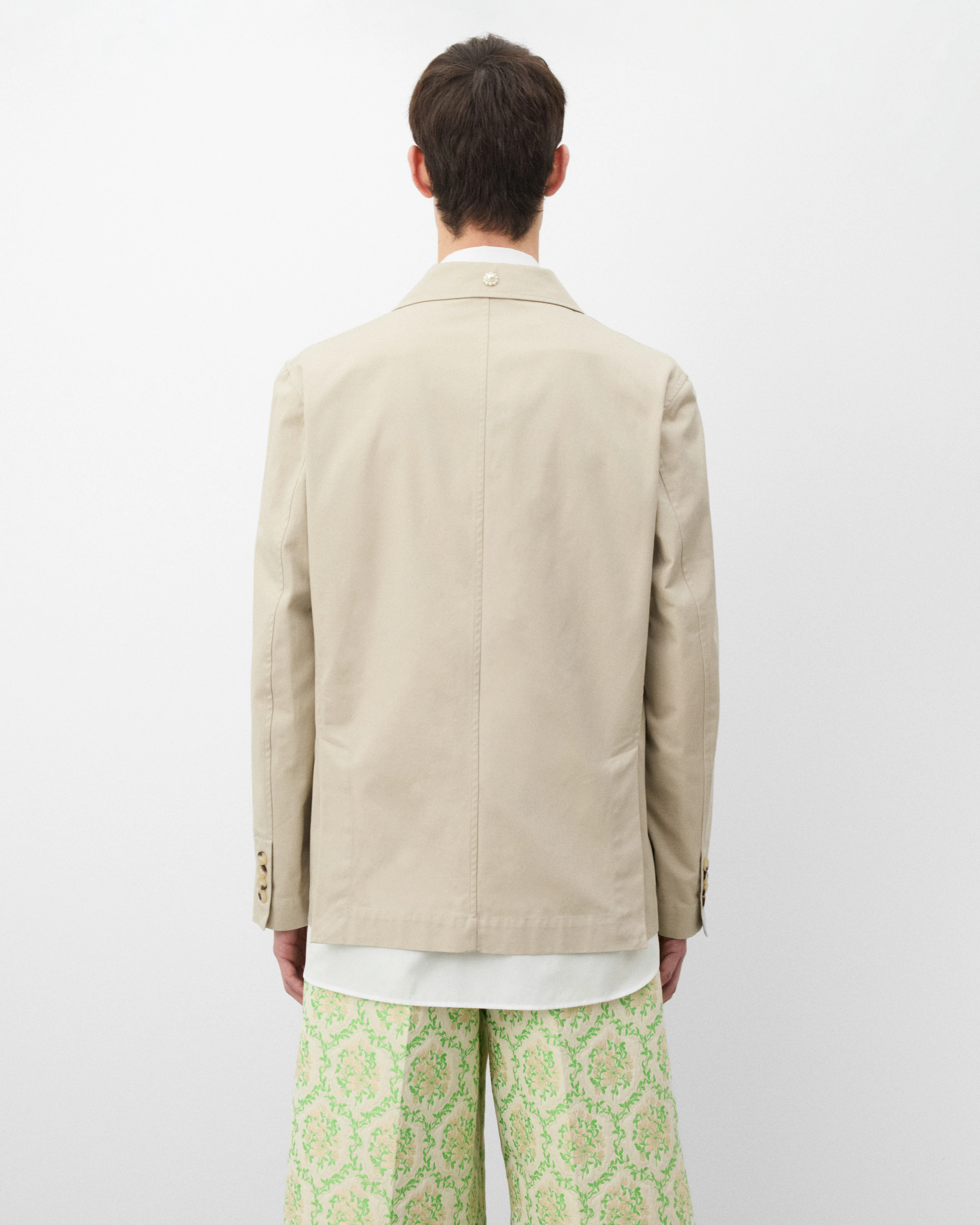 Simone Rocha - Men's Relaxed Blazer With Daisy - (Stone) - Image 5