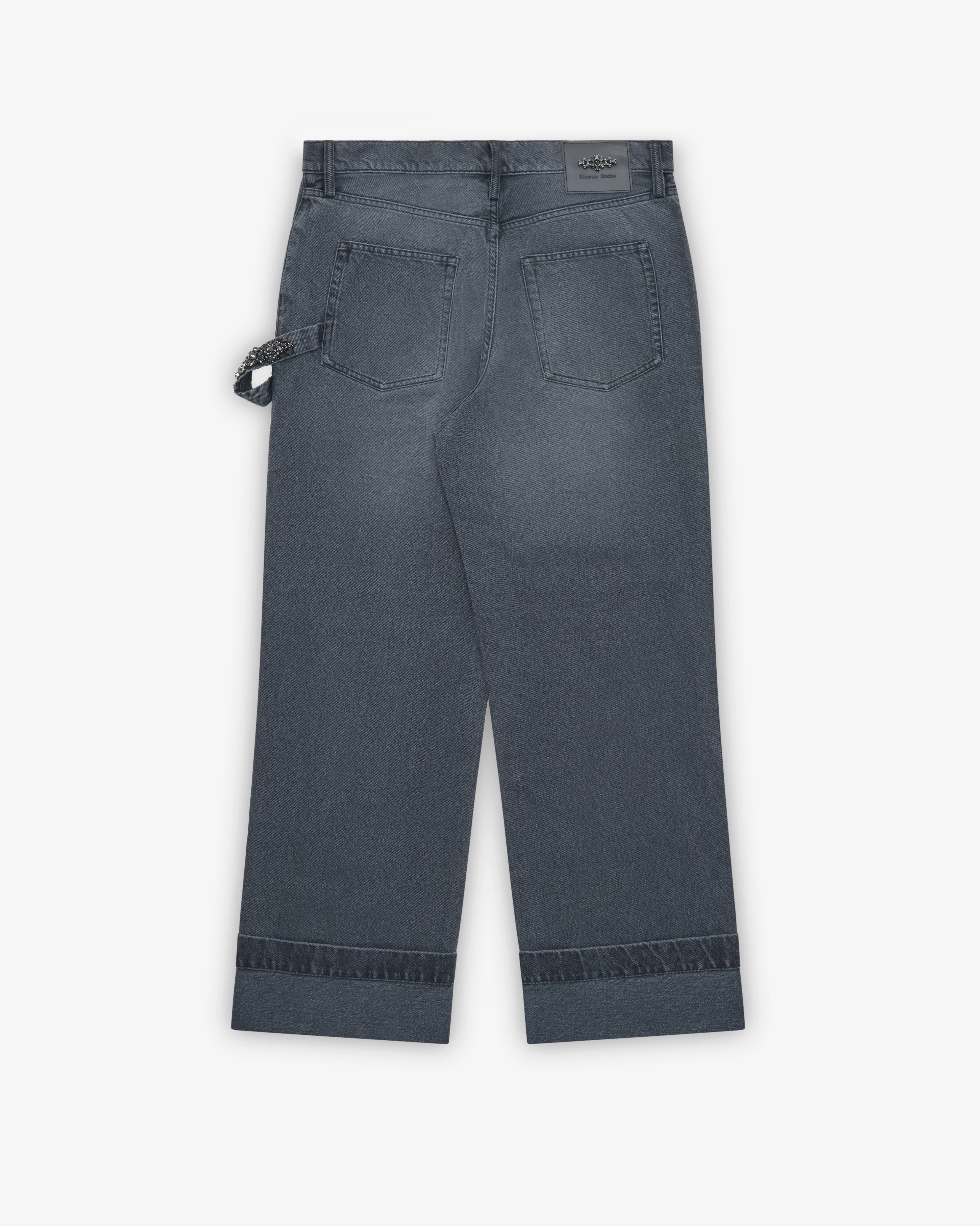 Simone Rocha - Men's Straight Leg Jeans - (Charcoal) - Image 2