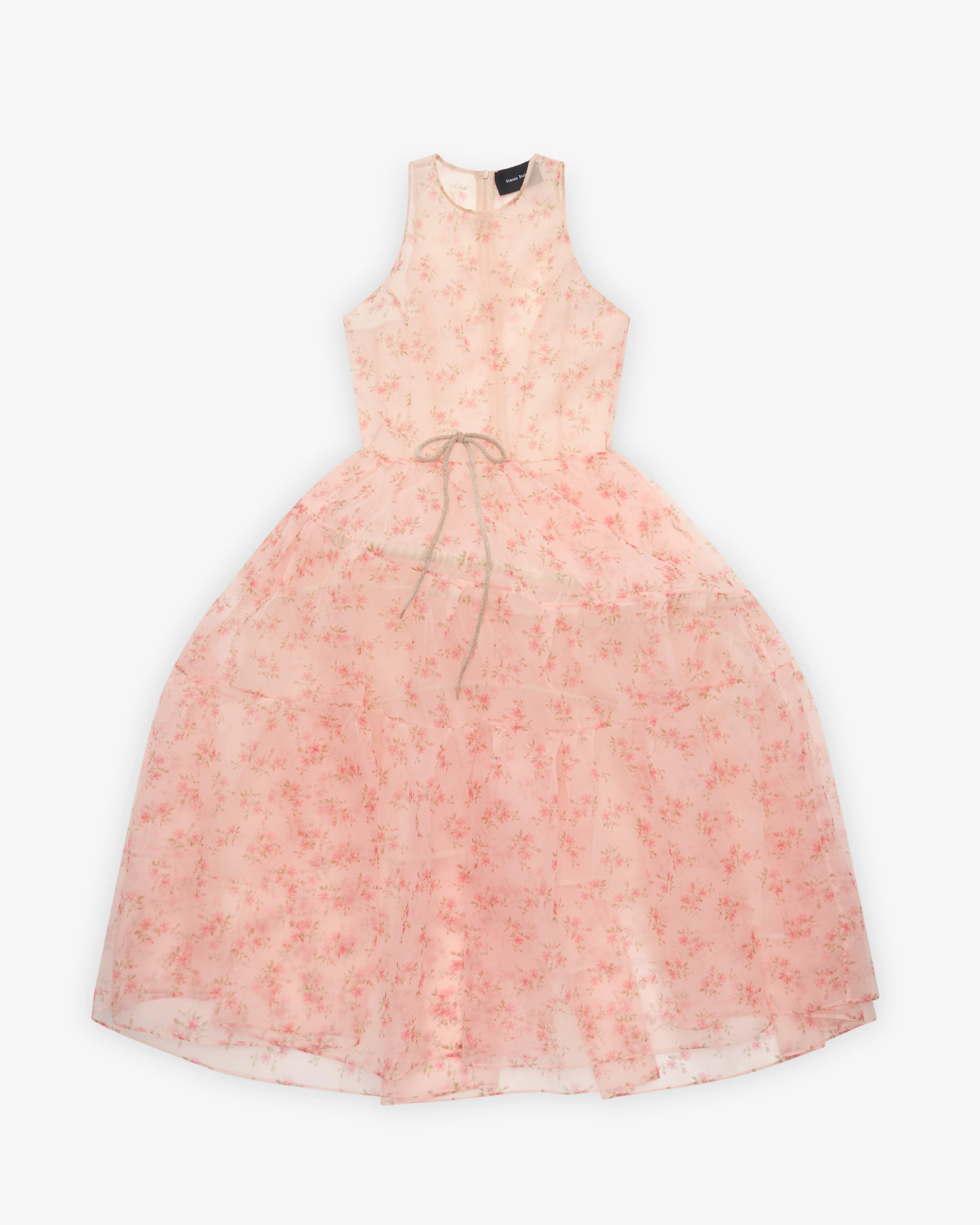Simone Rocha - Women's Tapered Back Hoop Flounce Dress - (Nude Floral)