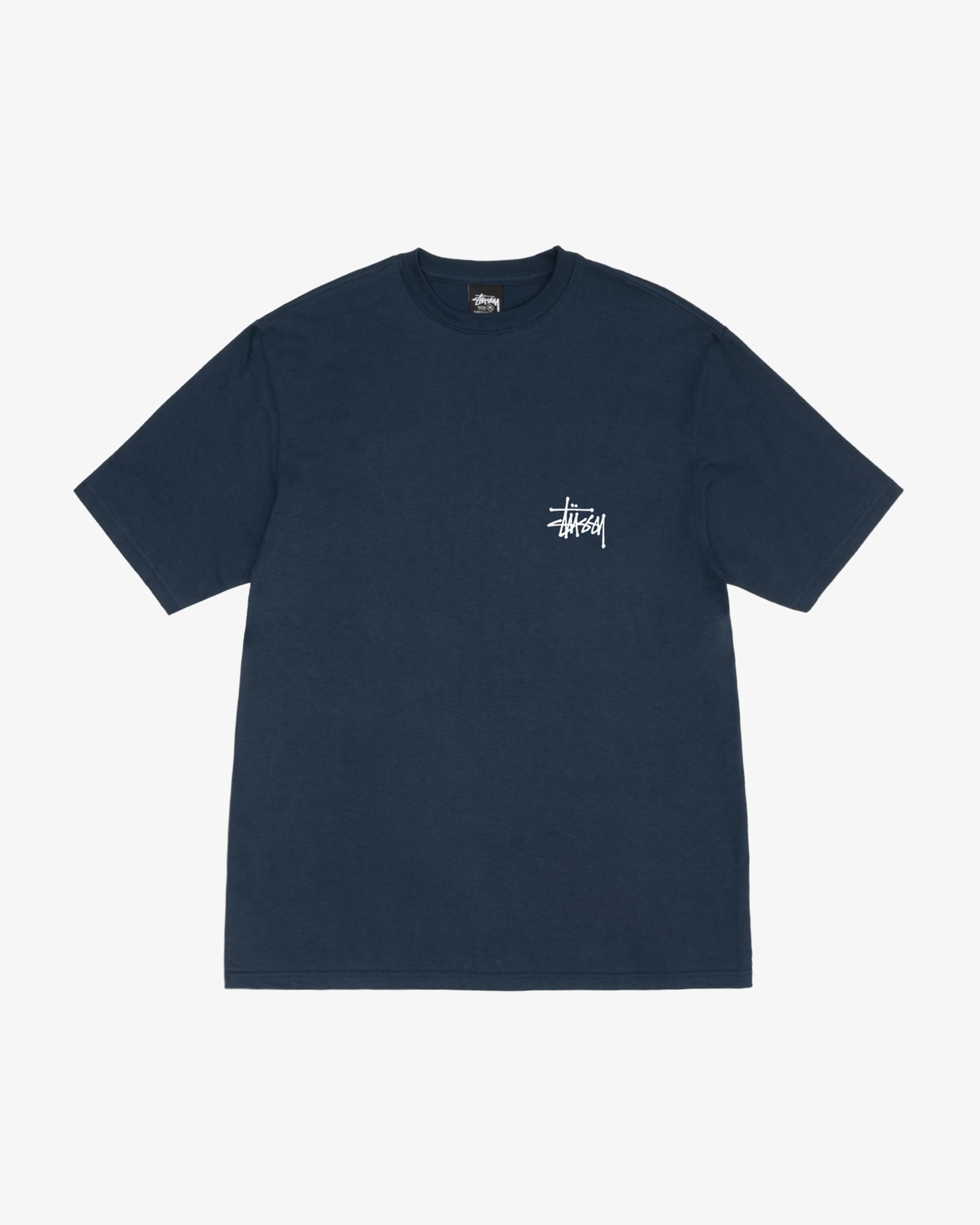 Stüssy - Men's Basic Stussy T-Shirt - (Navy) - Image 2