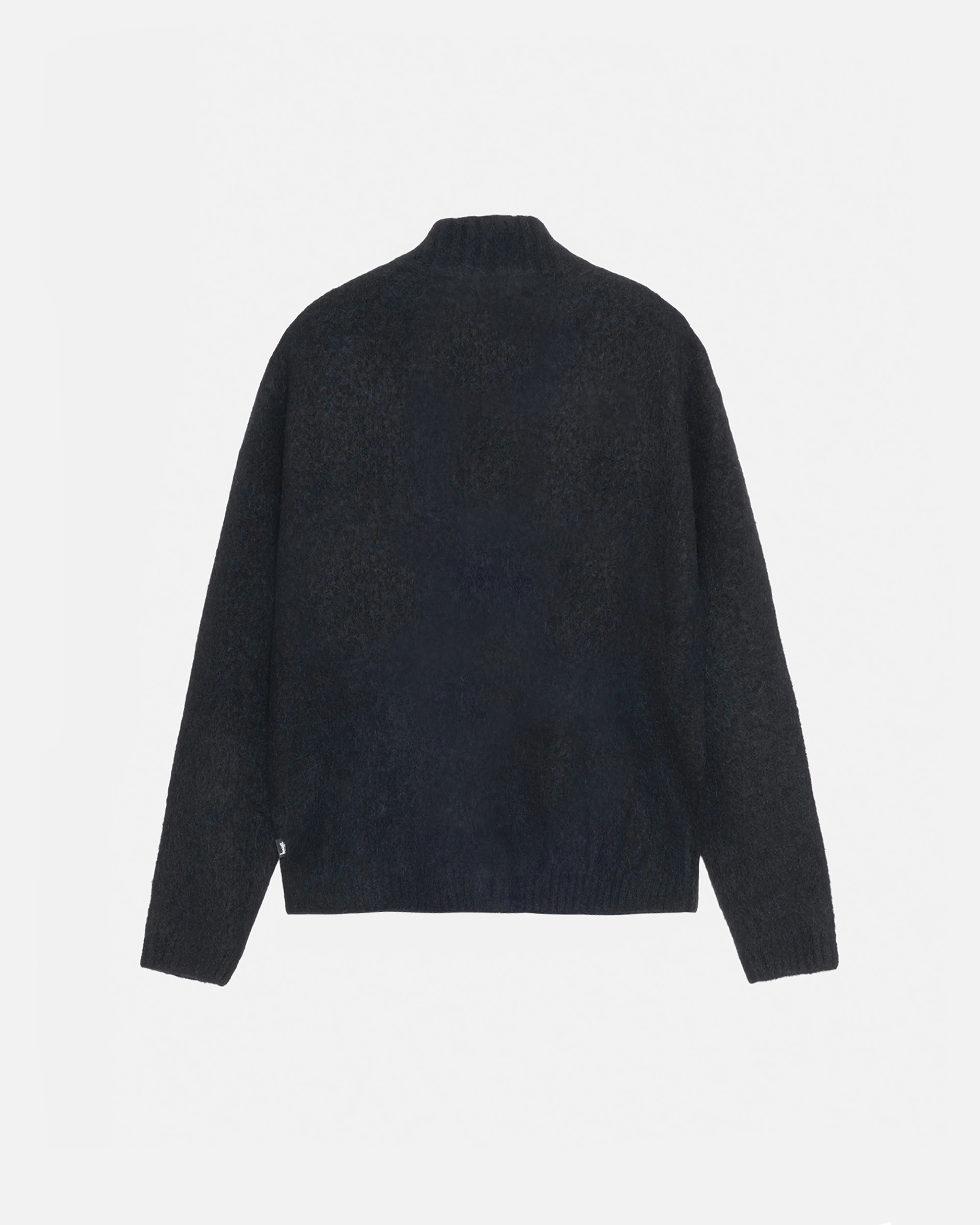 Stüssy - Men's Brushed Mock Full Zip Sweater - (Black) - Image 2