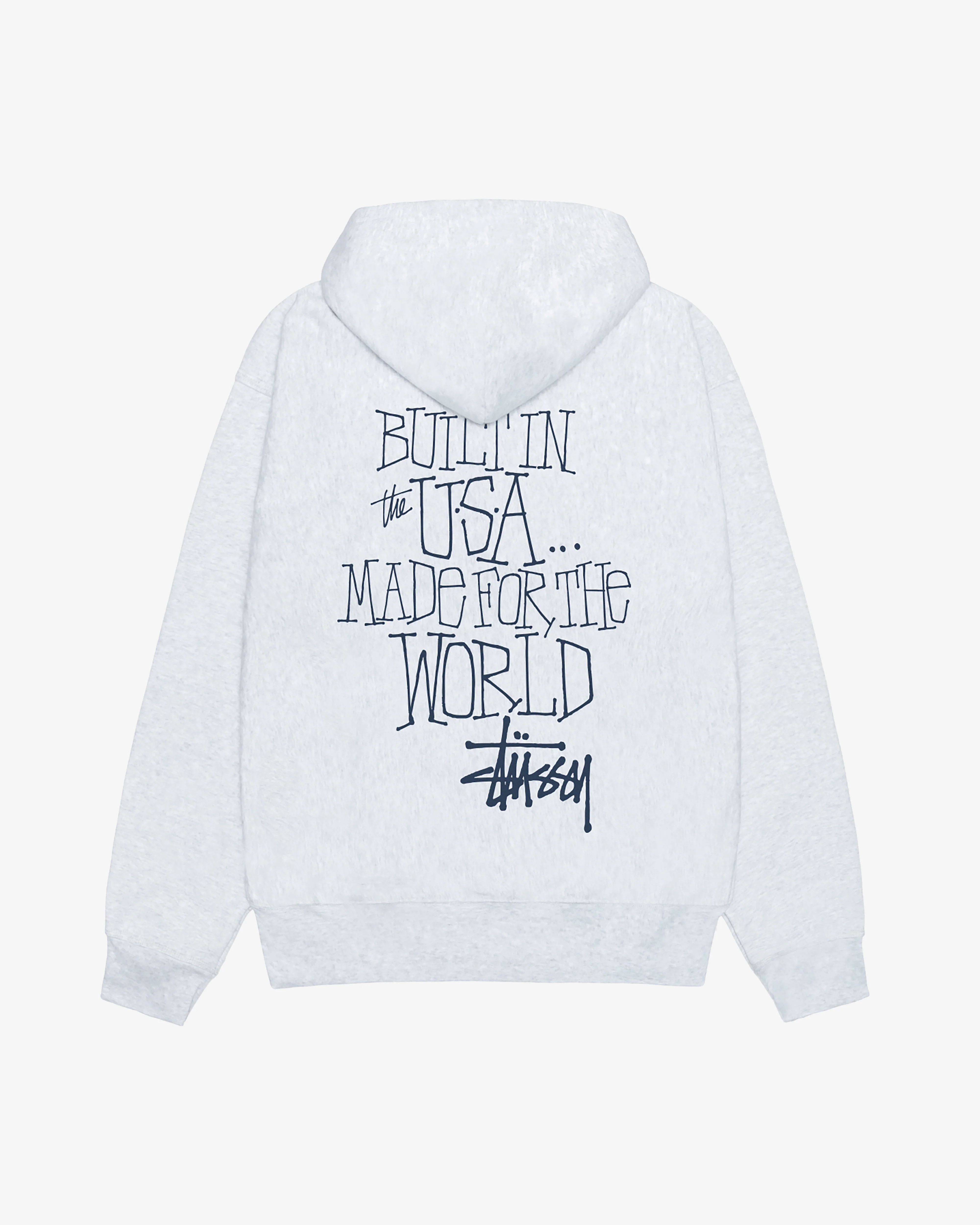 Stüssy - Men's Built In Usa Hoodie - (Ash Heather) - Image 2