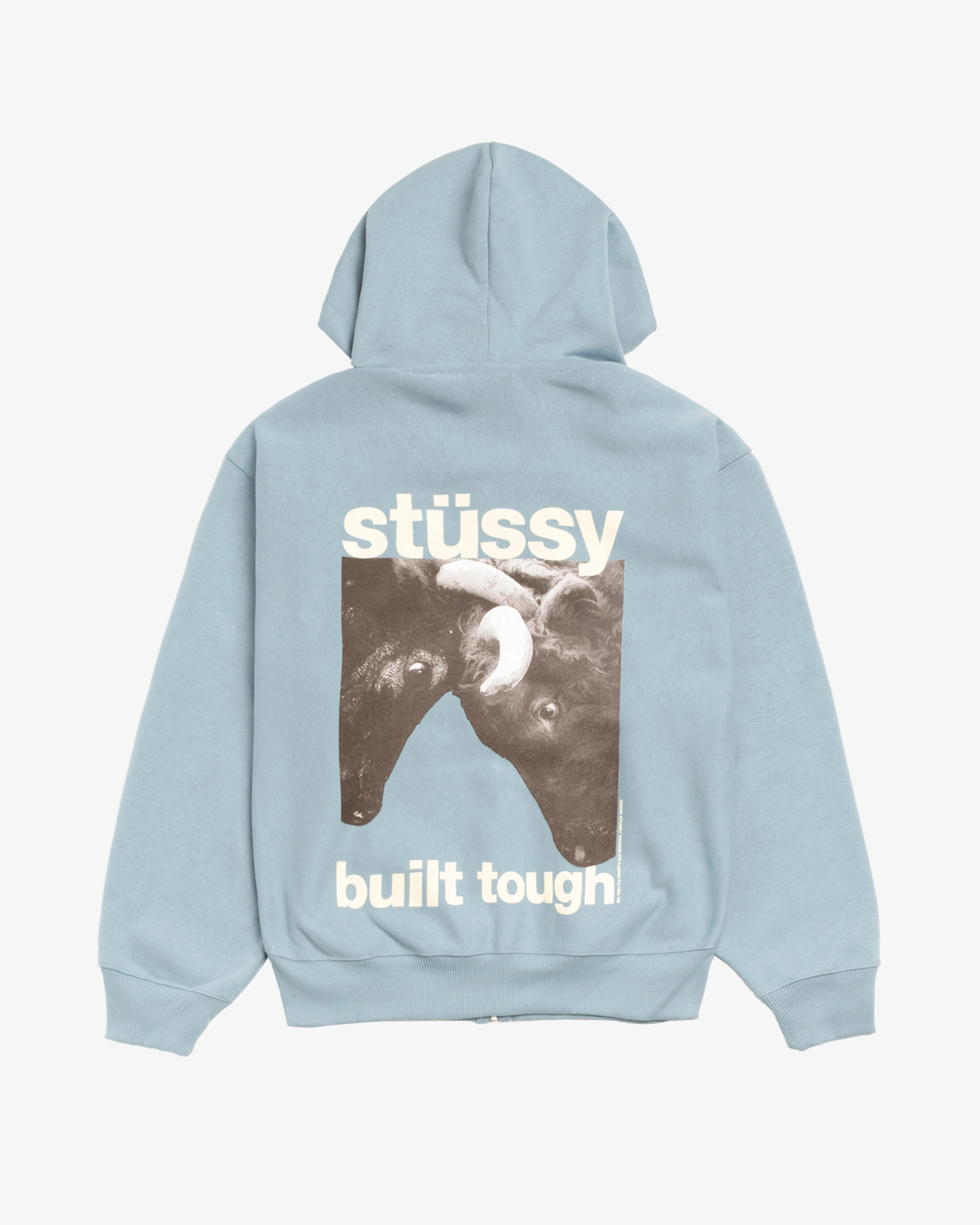 Stüssy - Men's Built Tough Zip Hoodie - (Slate) - Image 2
