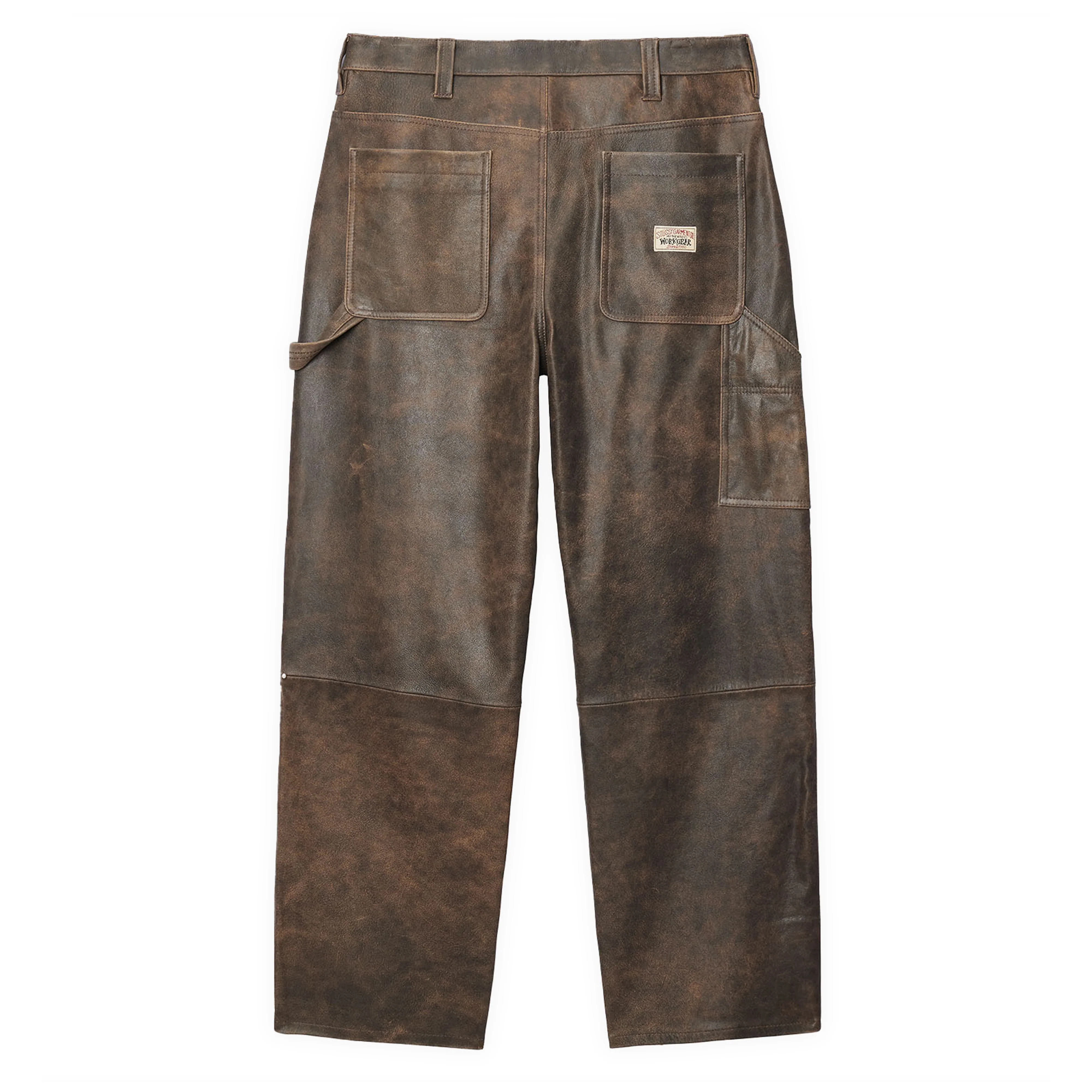 Stüssy - Men's Distressed Leather Work Pant - (Brown) - Image 2